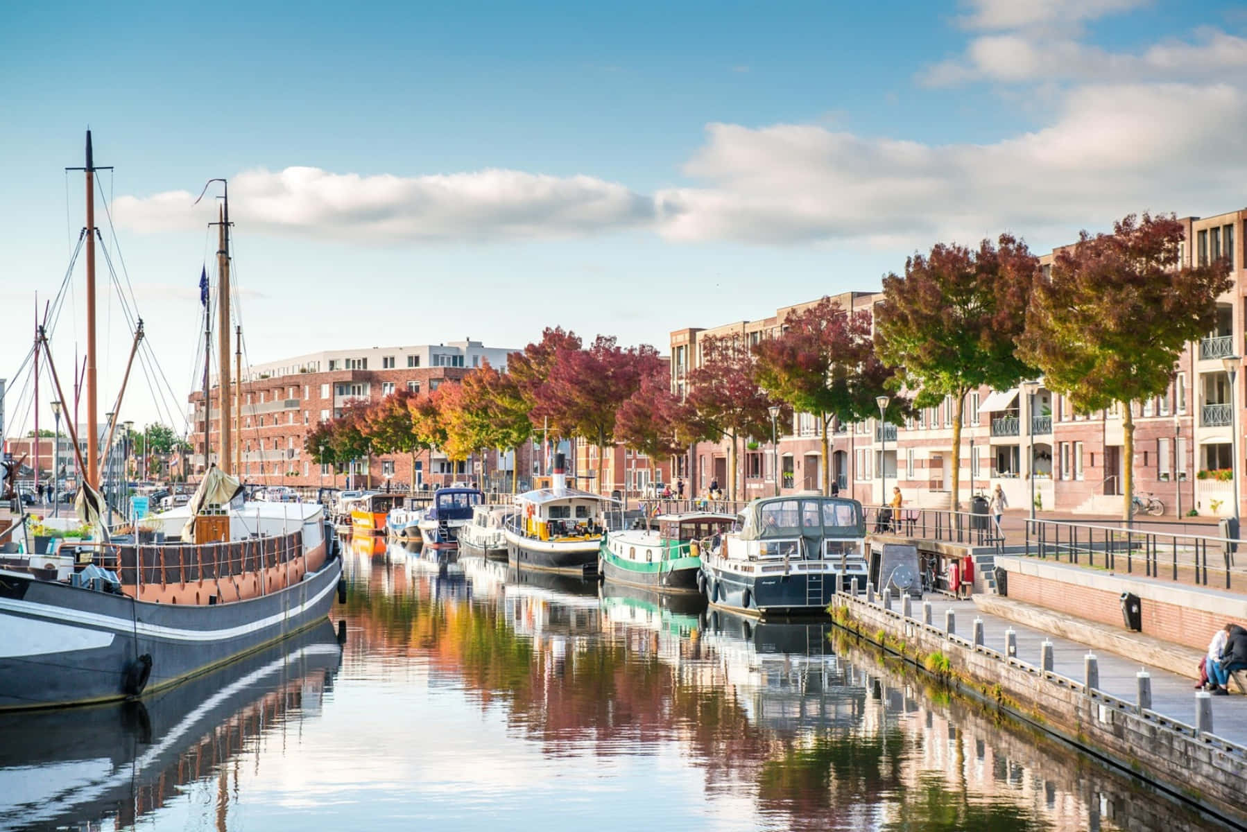 Amersfoort, waterfront scenery, canal, HD Desktop Wallpaper