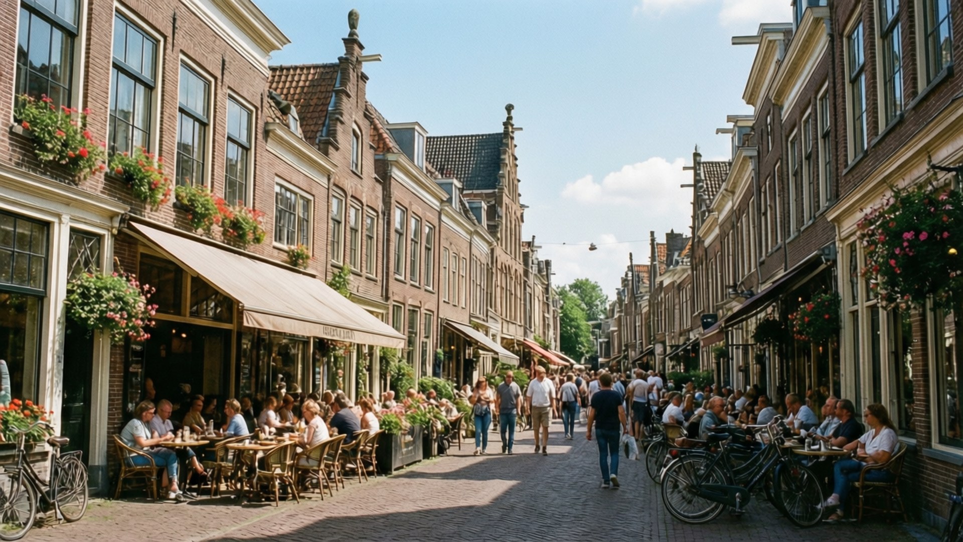 Amersfoort, historic centre, cafes, Full HD Desktop Wallpaper