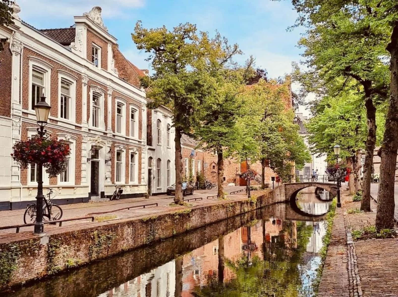 Amersfoort, canal, brick buildings, HD Desktop Wallpaper