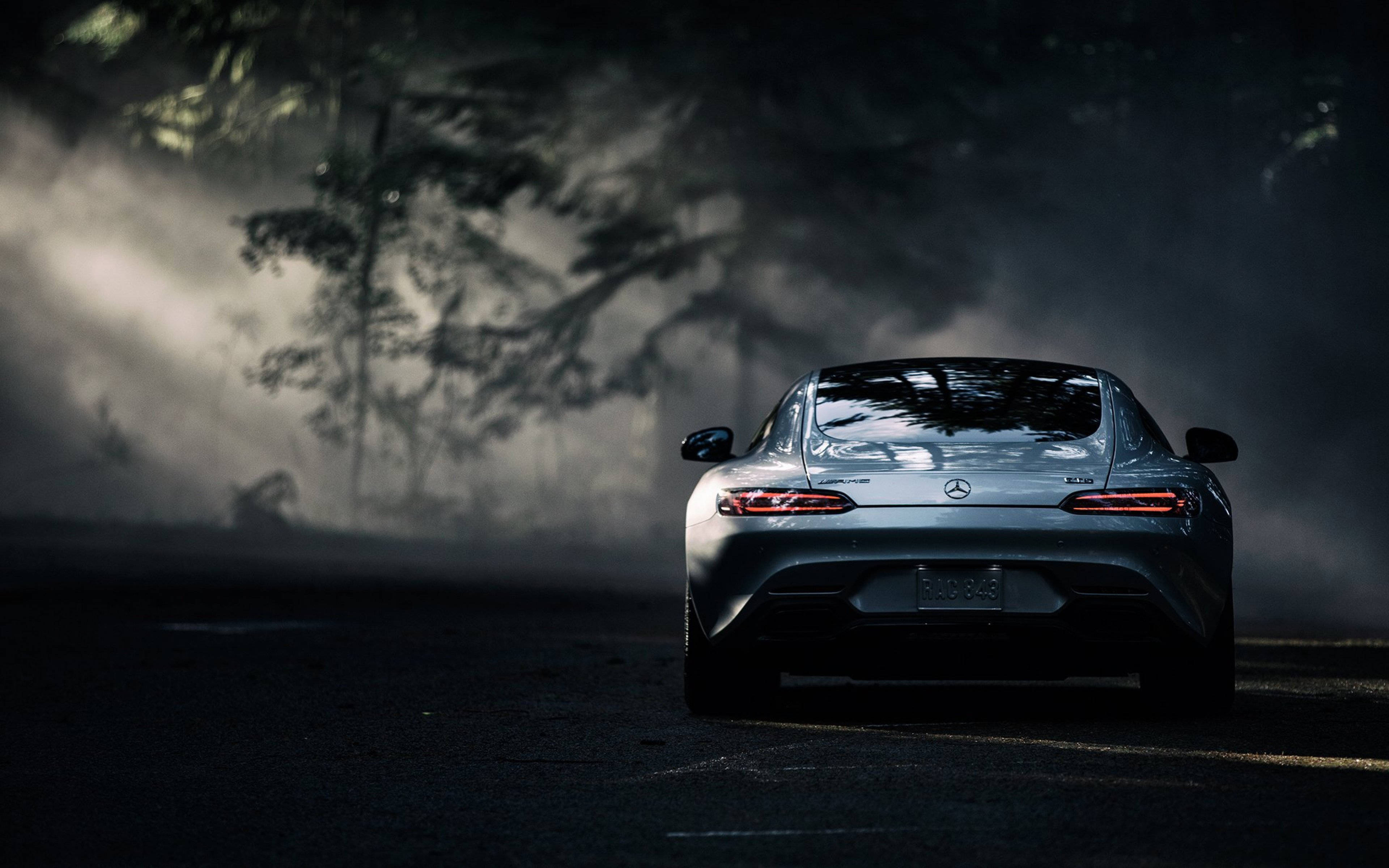 AMG, silver, sports car, 4K Desktop Wallpaper