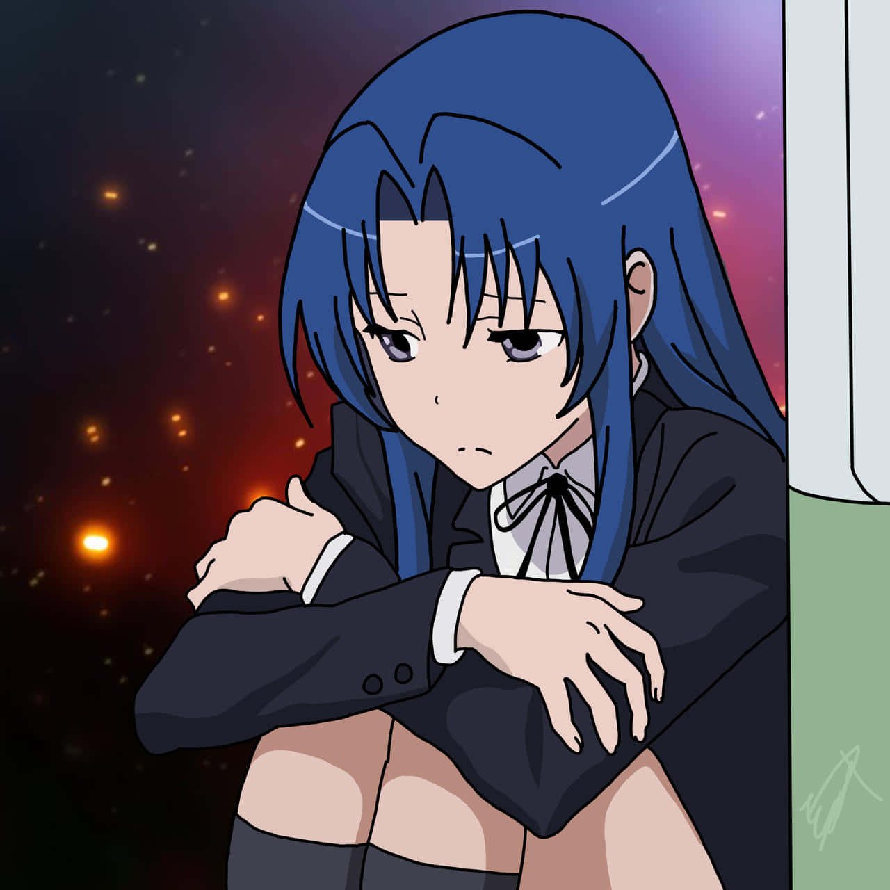 Ami Kawashima, blue-haired anime girl, school uniform, HD Desktop Wallpaper