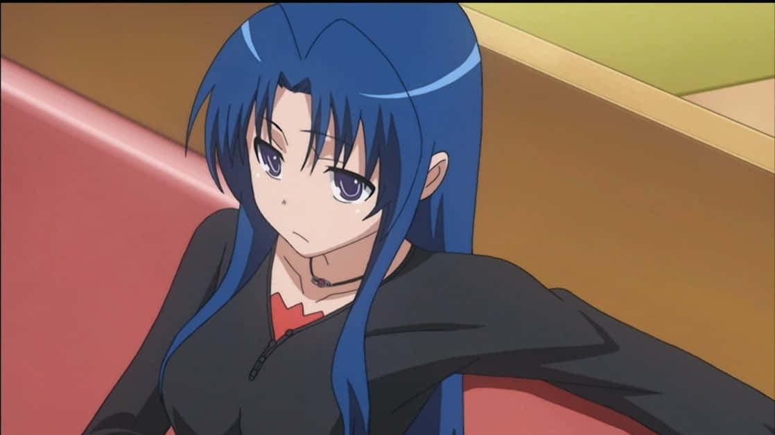 Ami Kawashima, blue-haired, purple eyes, SD Desktop Wallpaper