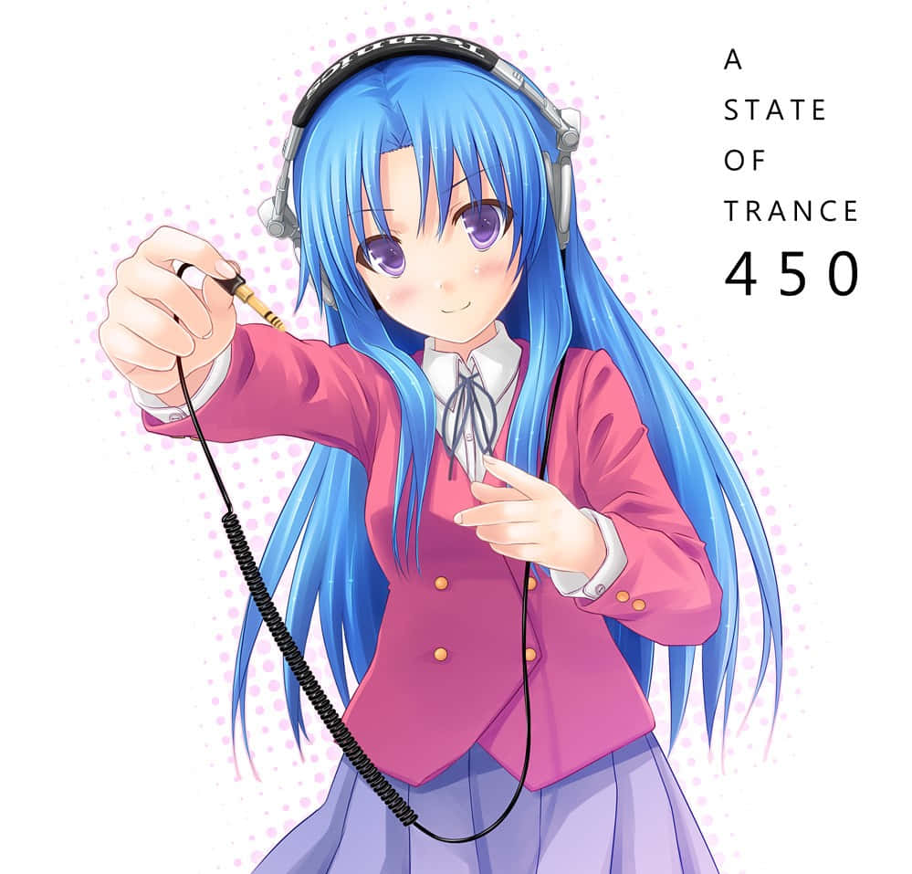Ami Kawashima, signature uniform, blue hair, SD Desktop Wallpaper