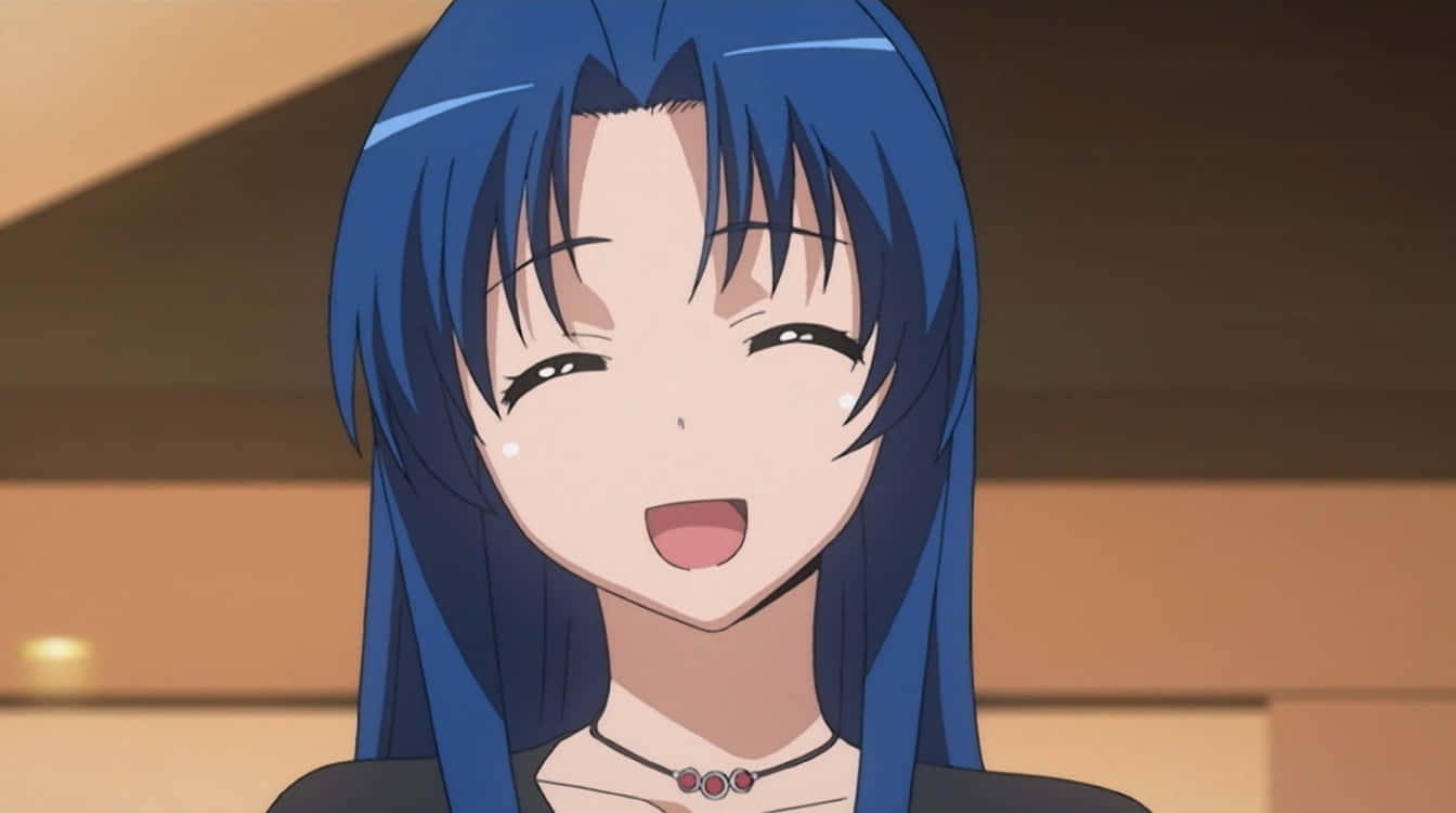 Ami Kawashima, long blue hair, wide smile, HD Desktop Wallpaper
