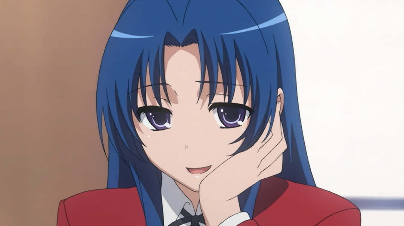 Ami Kawashima, blue-haired, red school uniform, HD Desktop Wallpaper