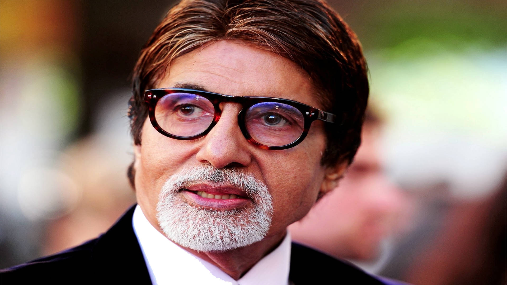 Amitabh Bachchan, tortoiseshell glasses, black suit, Full HD Desktop Wallpaper