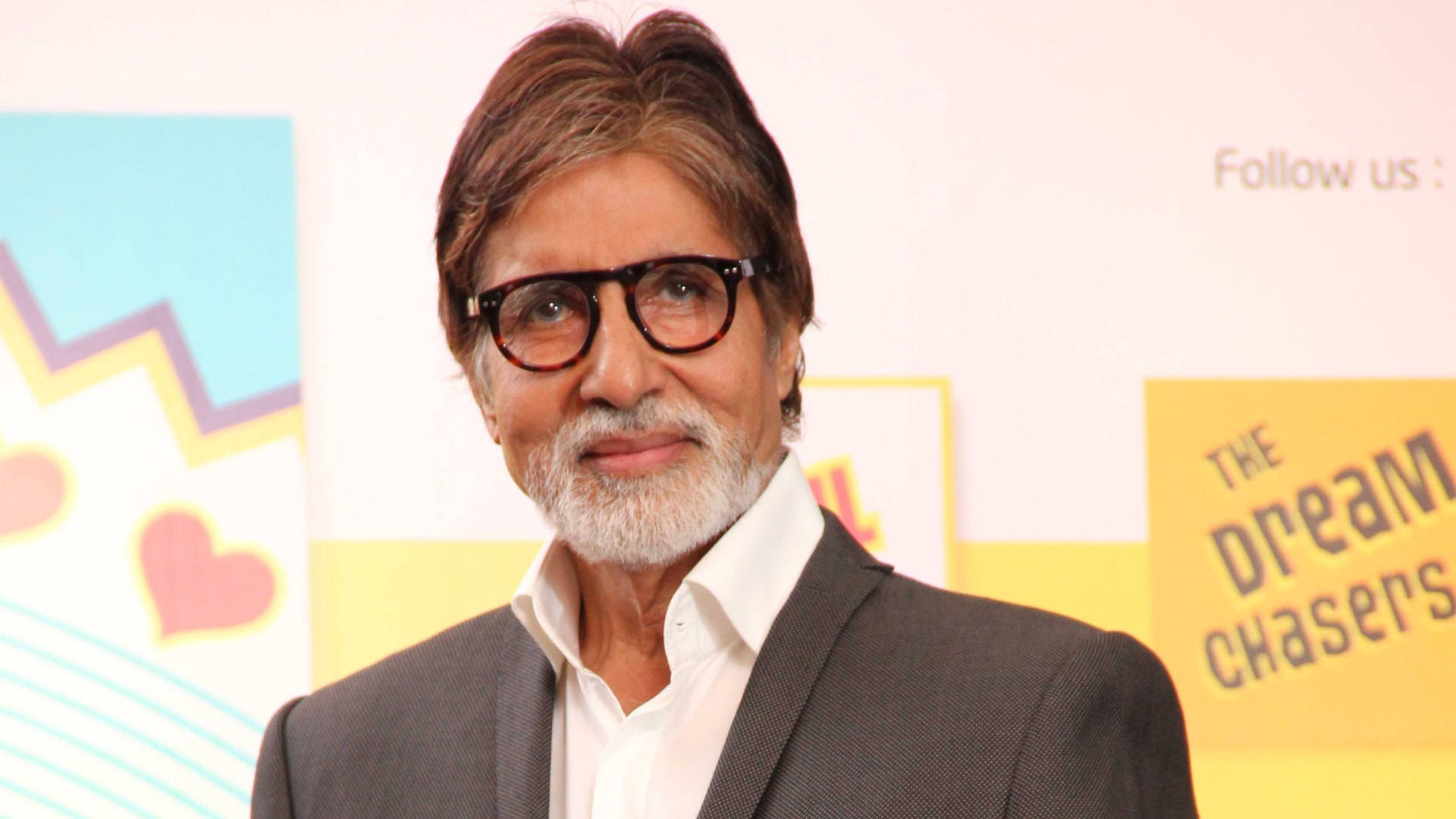 Amitabh Bachchan, gray suit, glasses, Full HD Desktop Wallpaper