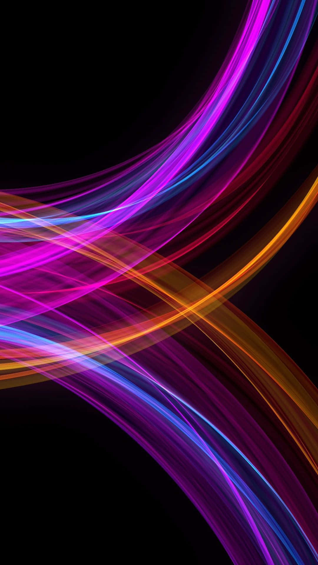 AMOLED, neon light trails, purple, Full HD Phone Wallpaper