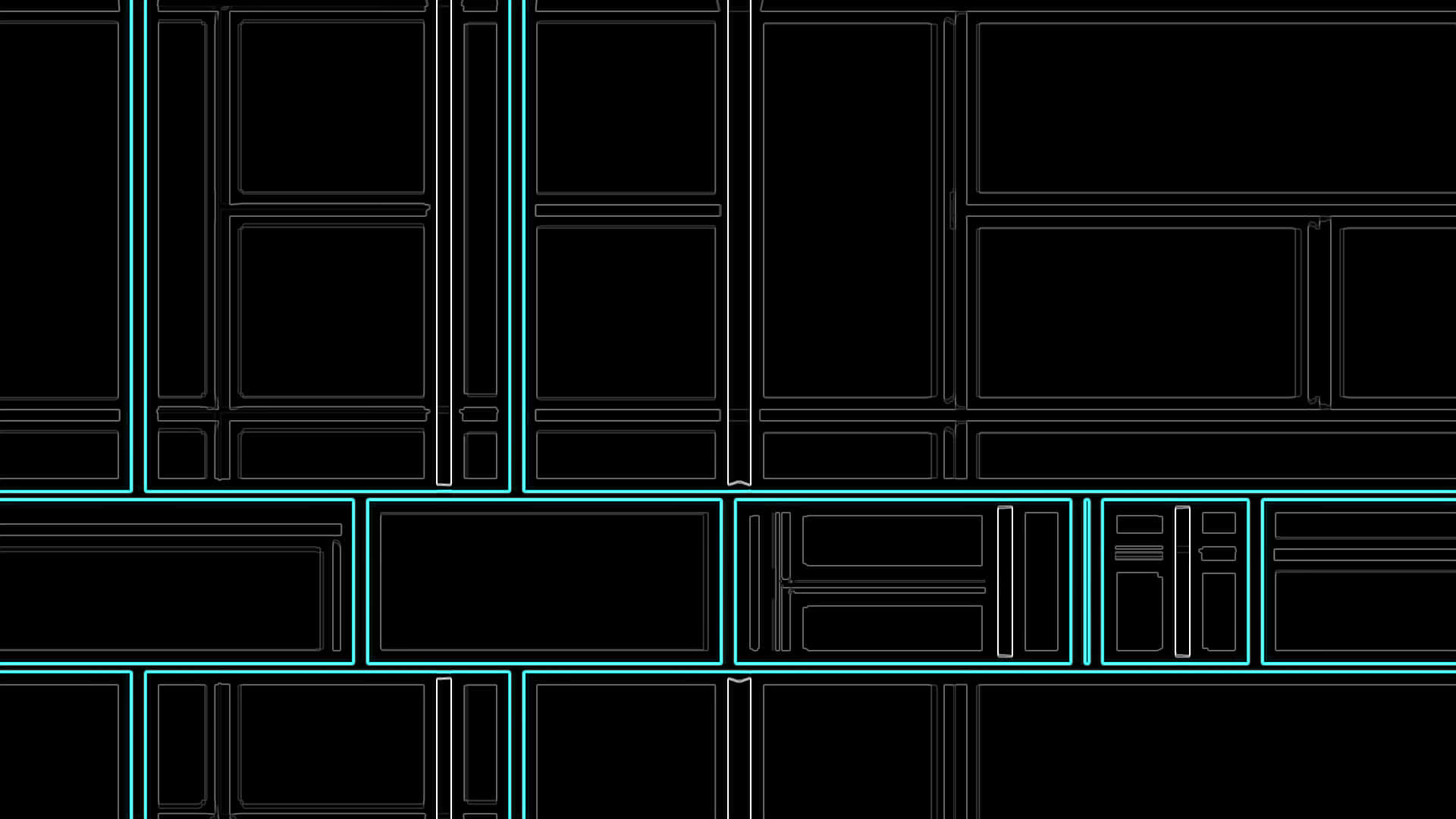 HD Amoled, glowing cyan, white lines, Full HD Desktop Wallpaper