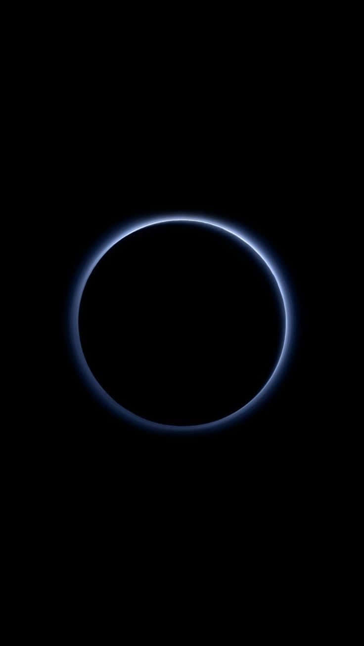Amoled, luminous blue ring, pitch black void, HD Phone Wallpaper