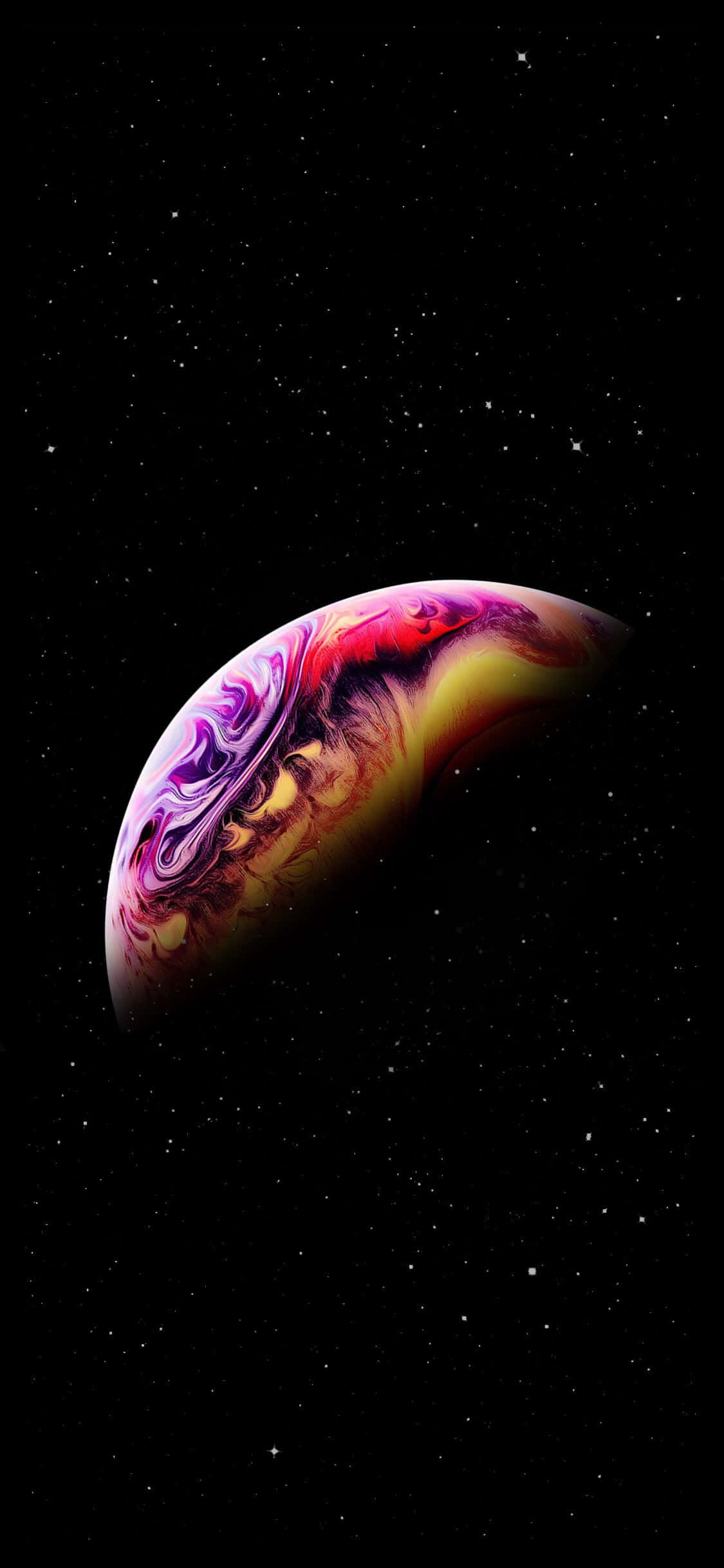 AMOLED, multicolored planet, purple yellow and red hues, Full HD Phone Wallpaper