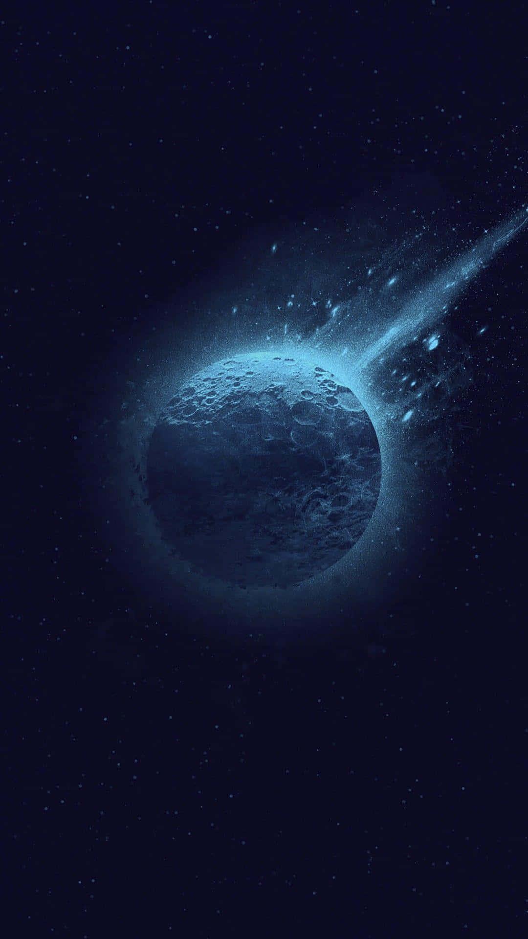 AMOLED, glowing blue asteroid, bright trail, Full HD Phone Wallpaper
