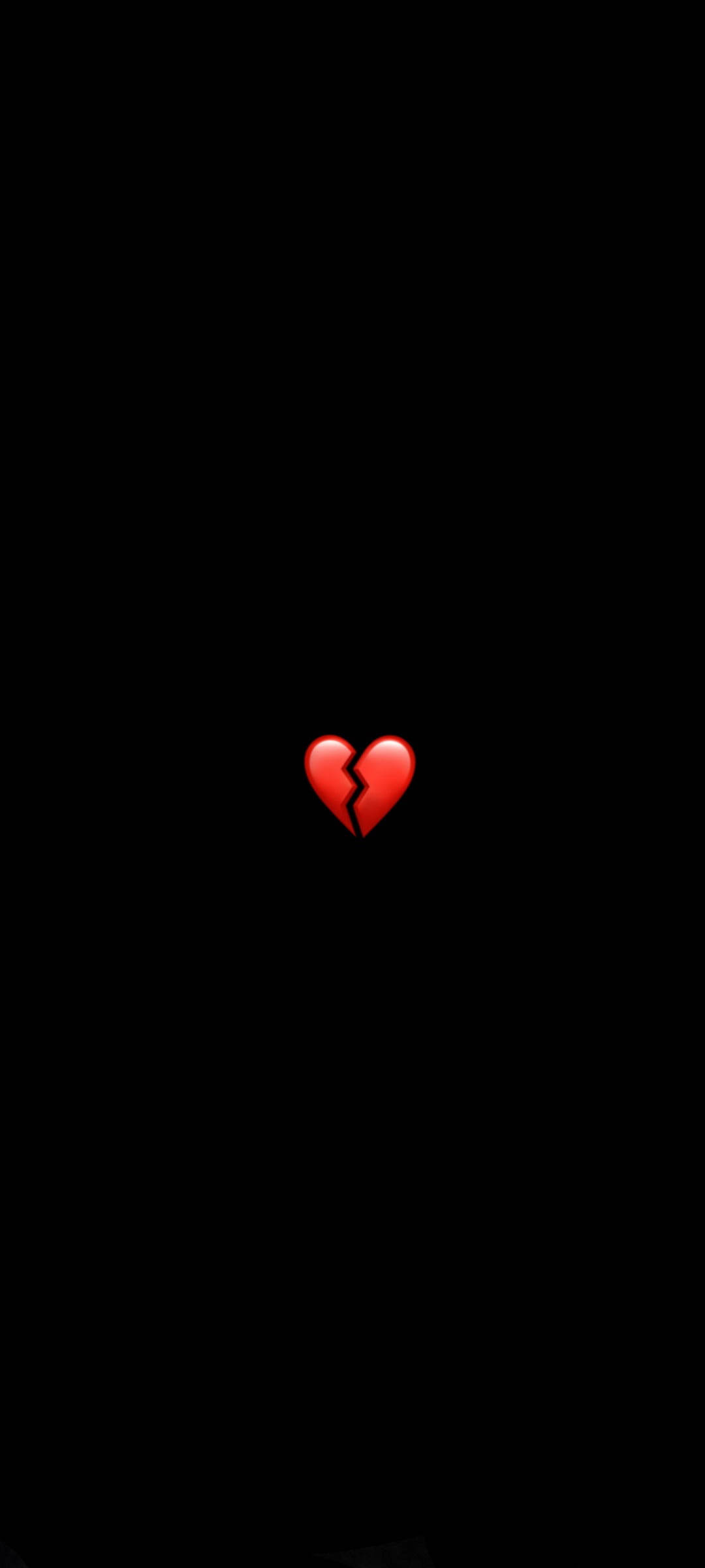 Amoled Android, broken heart emoji, glowing red, Full HD Phone Wallpaper