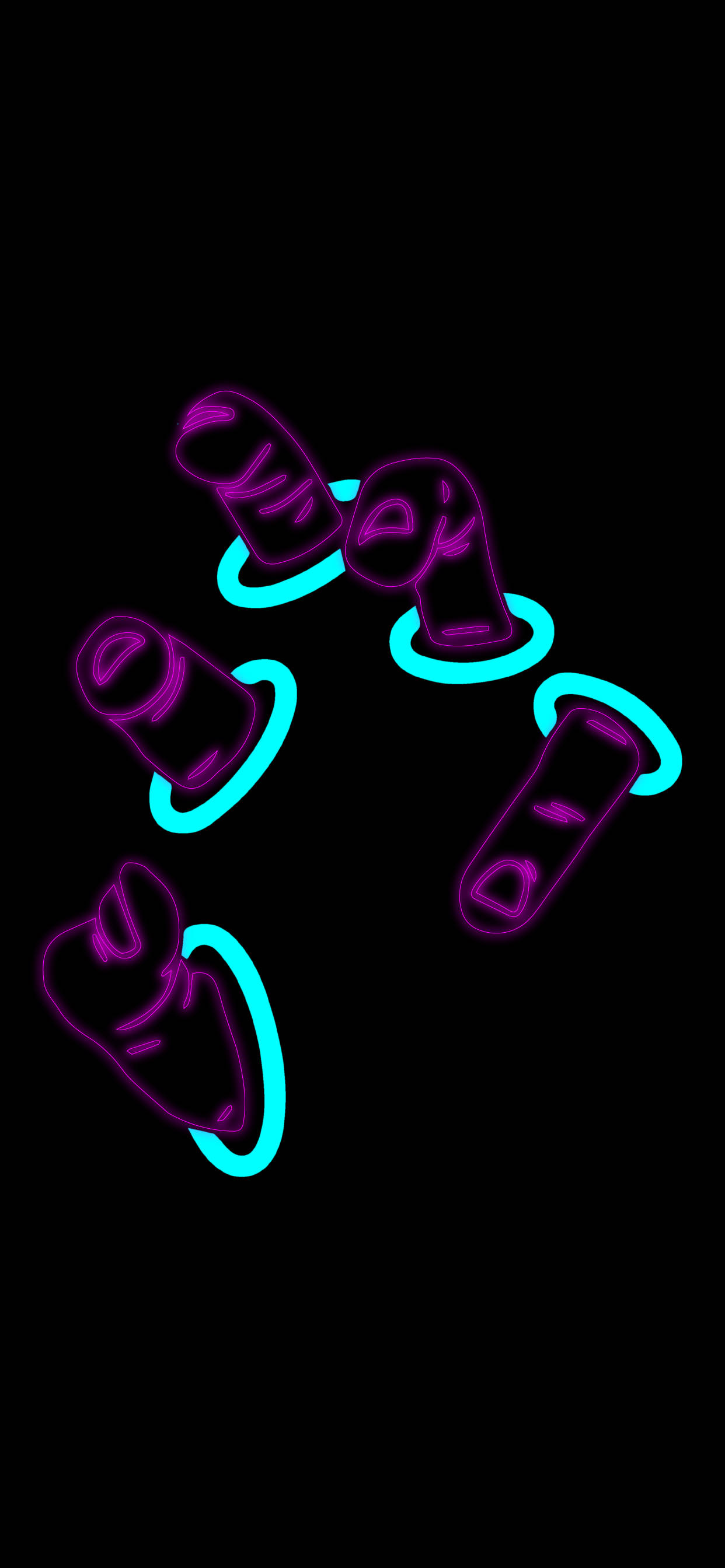 Amoled Android, neon purple, cyan, 2K Phone Wallpaper