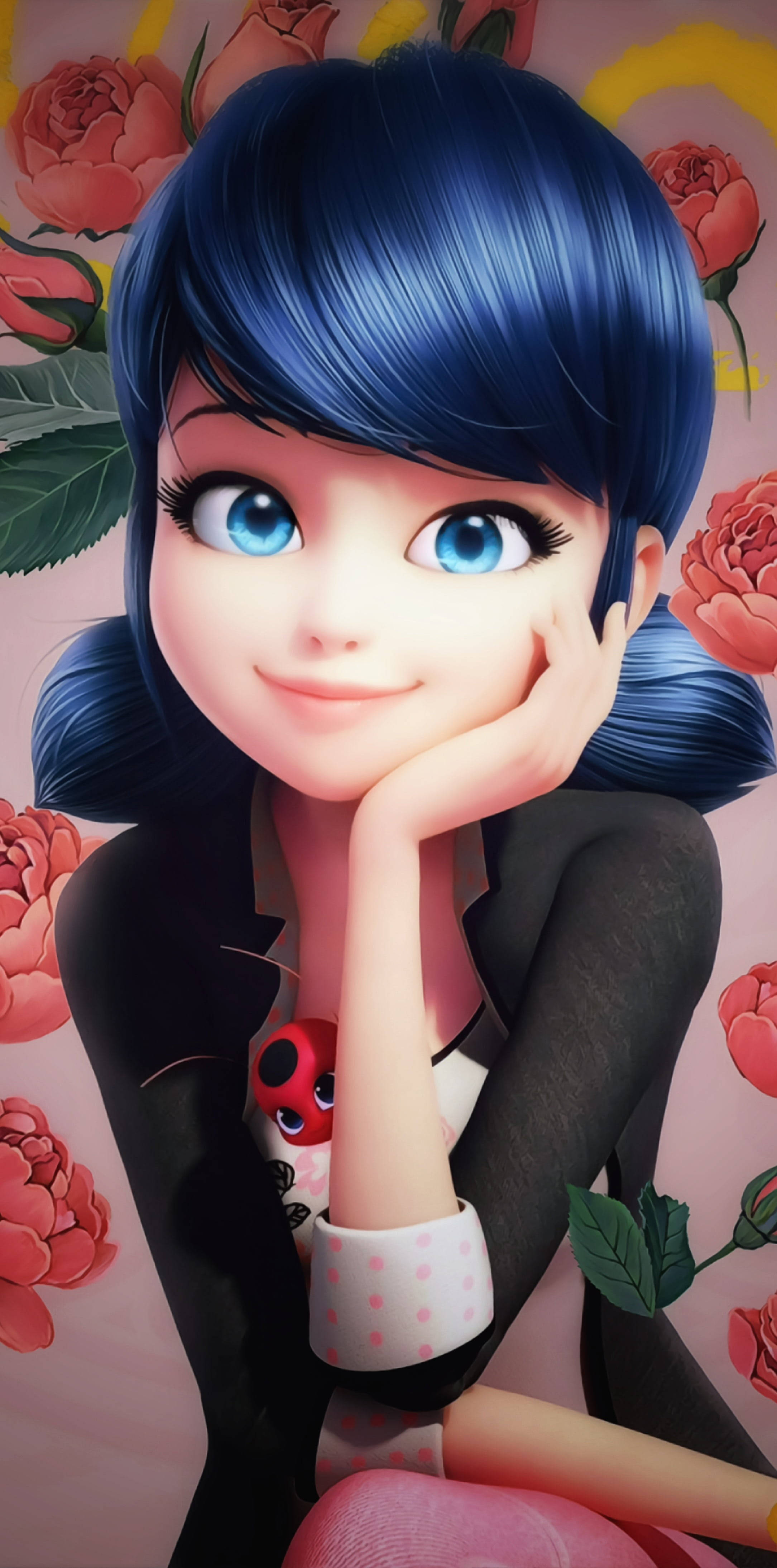 AMOLED Android, anime girl, blue hair, 4K Phone Wallpaper