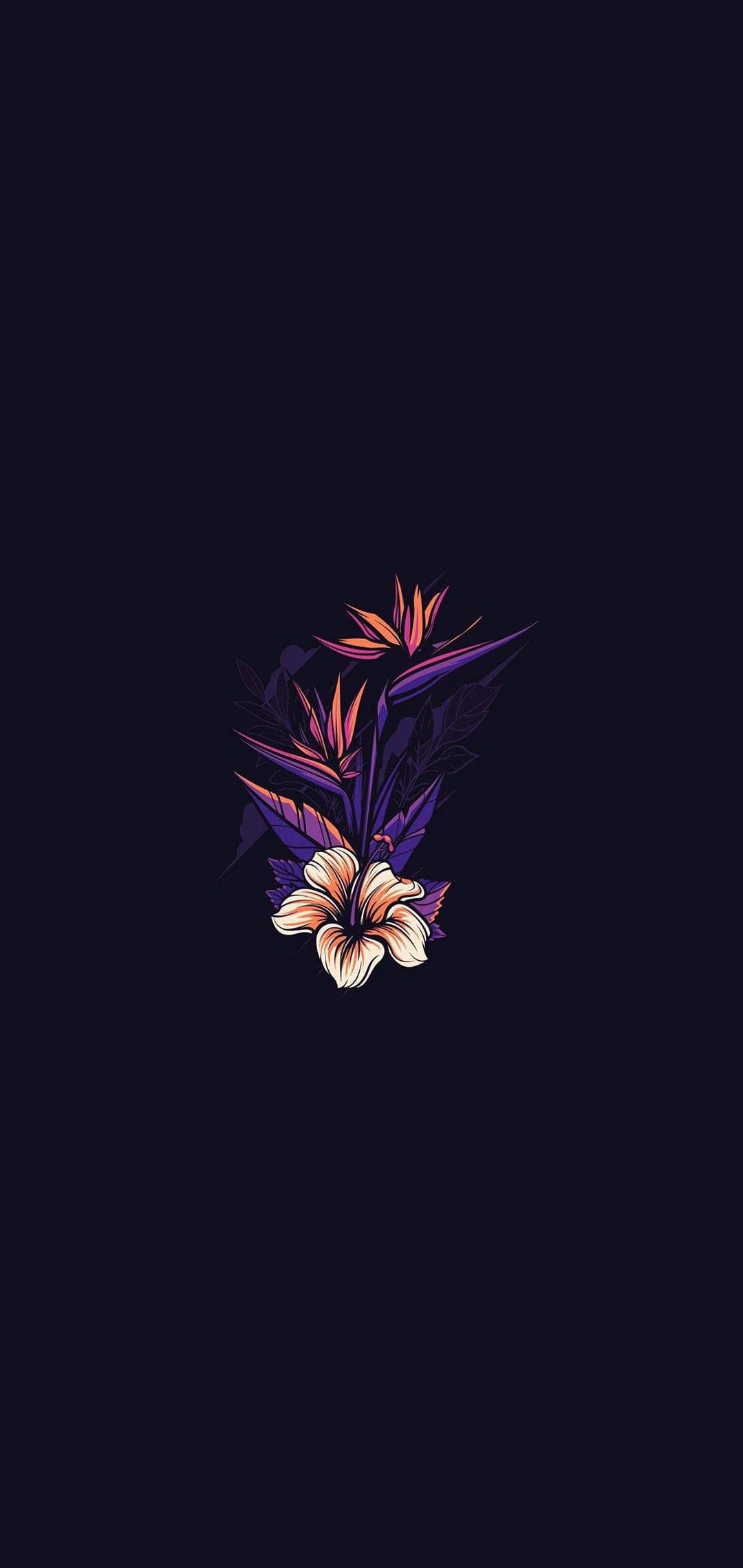 Amoled Android, black flower, hibiscus, Full HD Phone Wallpaper