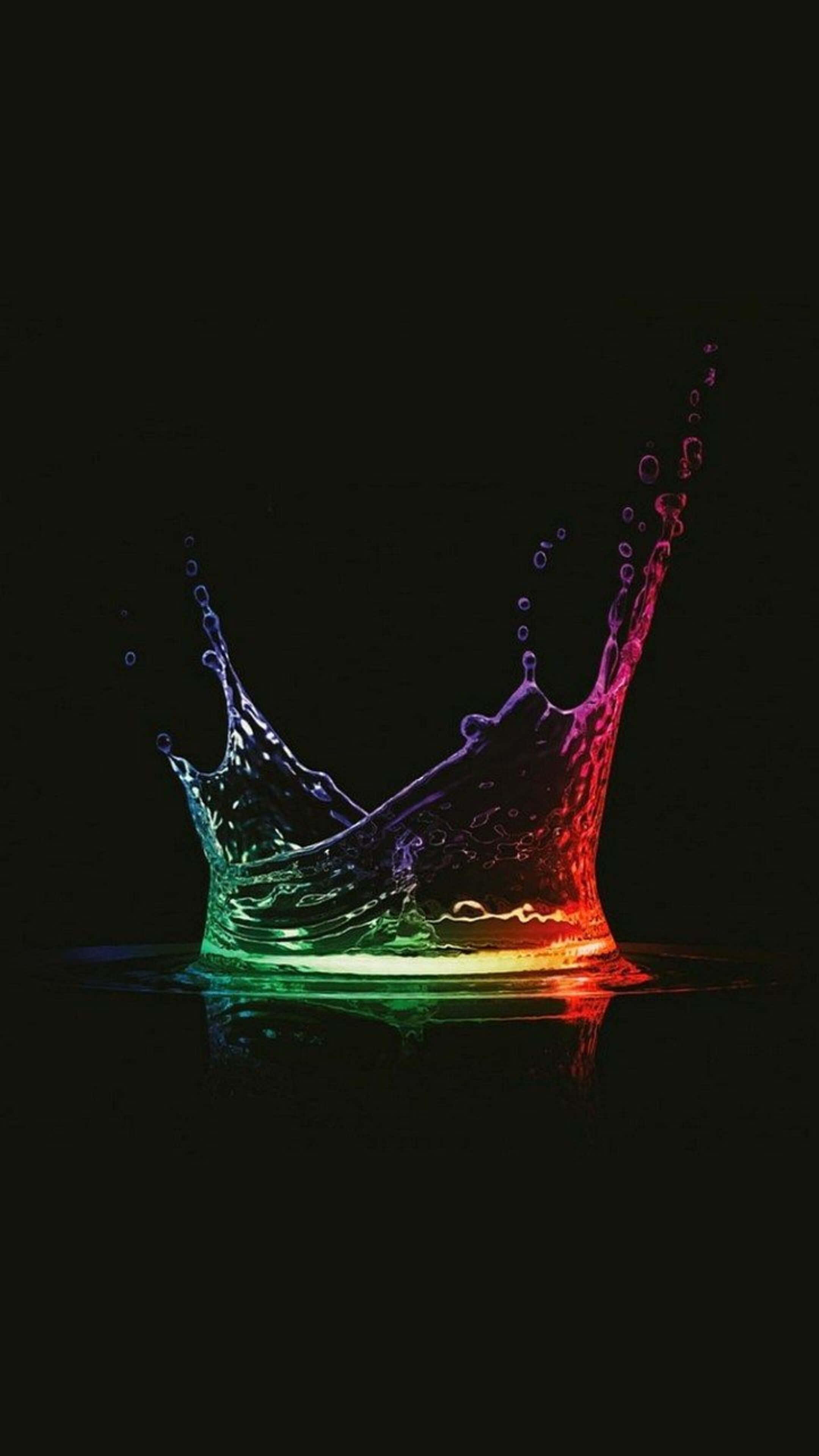4K Amoled Phone, rainbow splash, water crown, 4K Phone Wallpaper