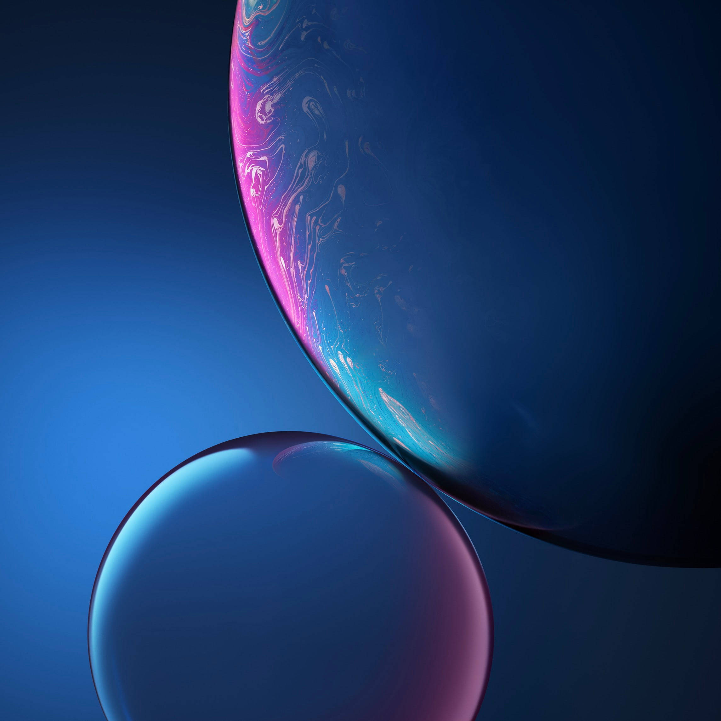 iPhone X, blue bubbles, deep blue gradient, Full HD Desktop Wallpaper
