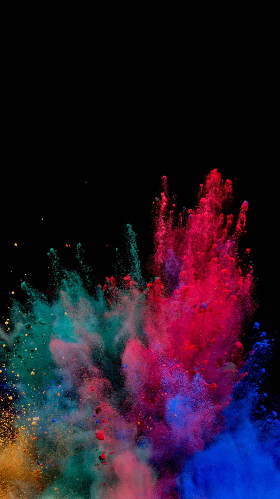 Amoled, powder explosion, red, Full HD Phone Wallpaper