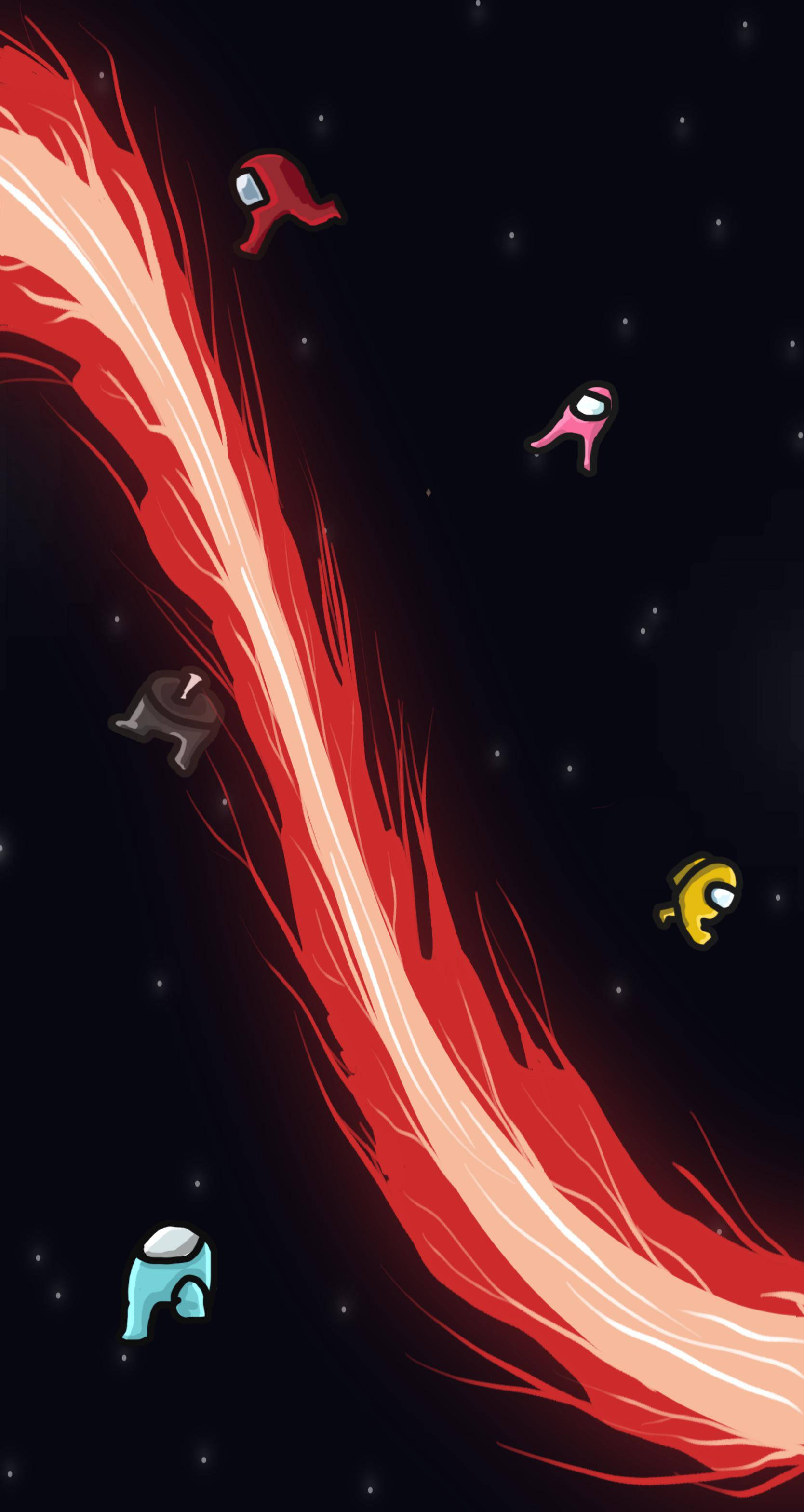 Among Us, laser space, glowing red cosmic stream, 2K Phone Wallpaper