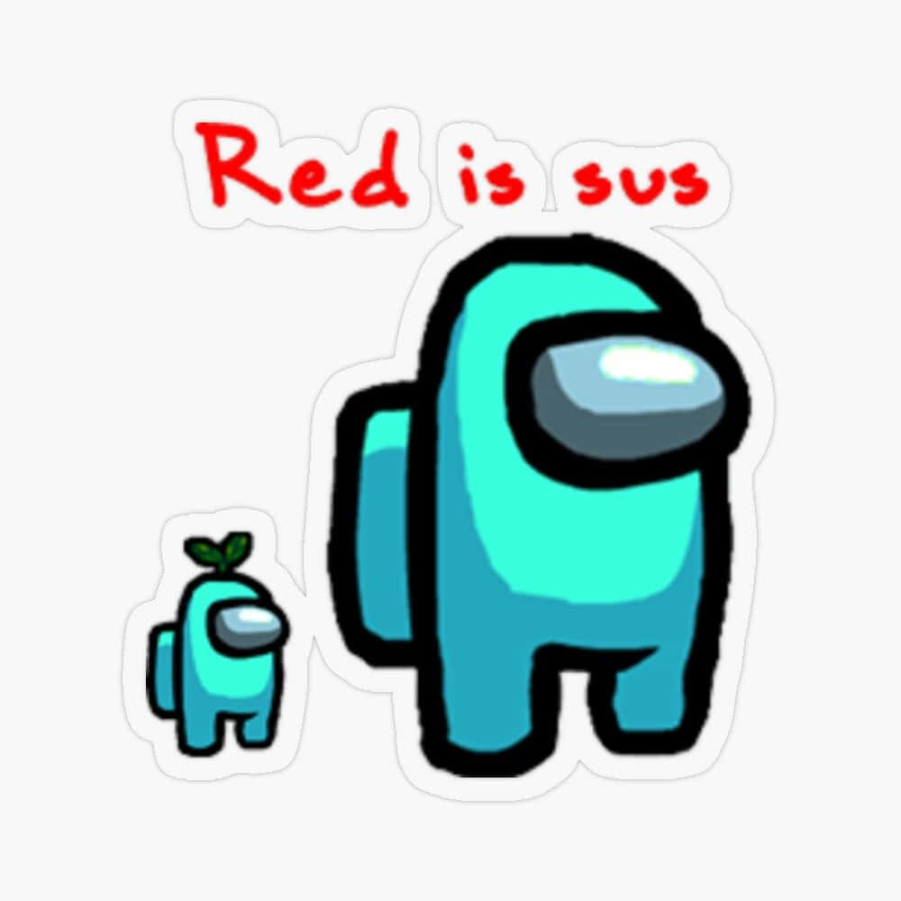 Among Us, teal, red text, SD Desktop Wallpaper