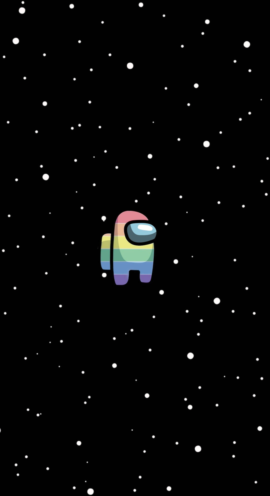 Among Us, rainbow-striped, crewmate, Full HD Phone Wallpaper