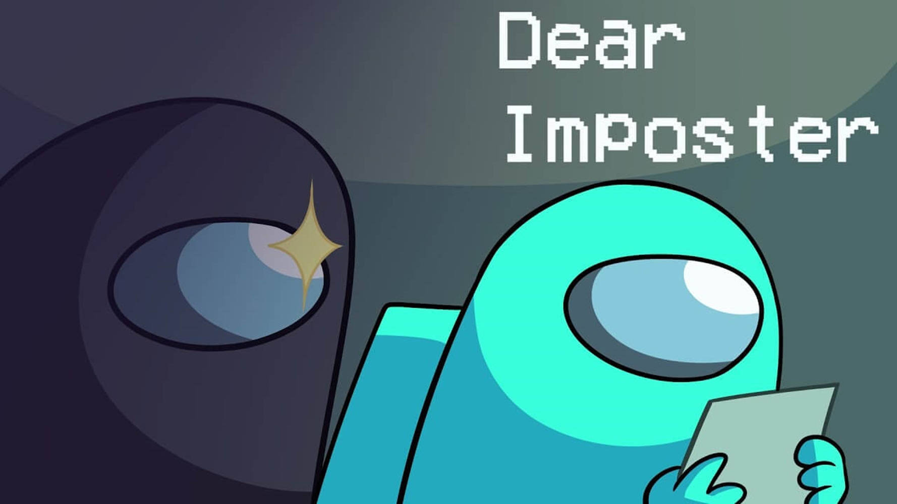 Among Us Aesthetic, cyan crewmate, dark imposter, HD Desktop Wallpaper
