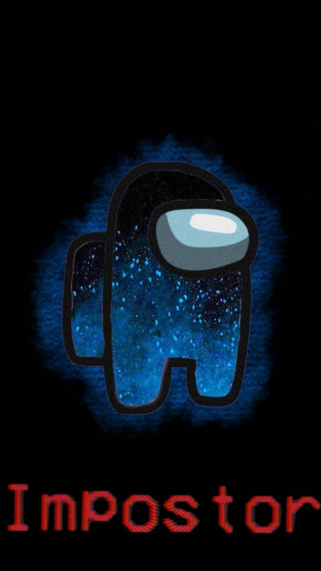 Among Us Blue, blue galaxy-filled astronaut suit, glowing eyes, Full HD Phone Wallpaper