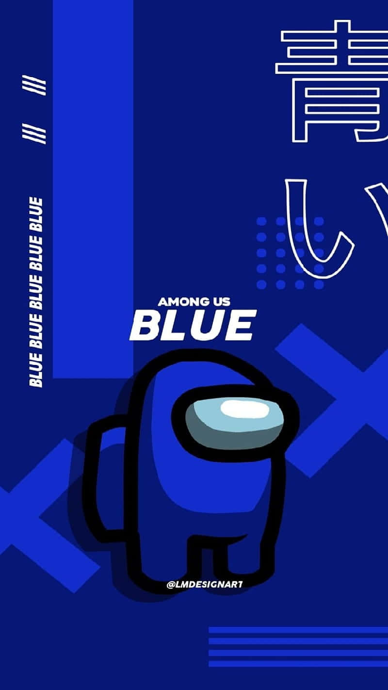 Among Us, blue, geometric background, HD Phone Wallpaper