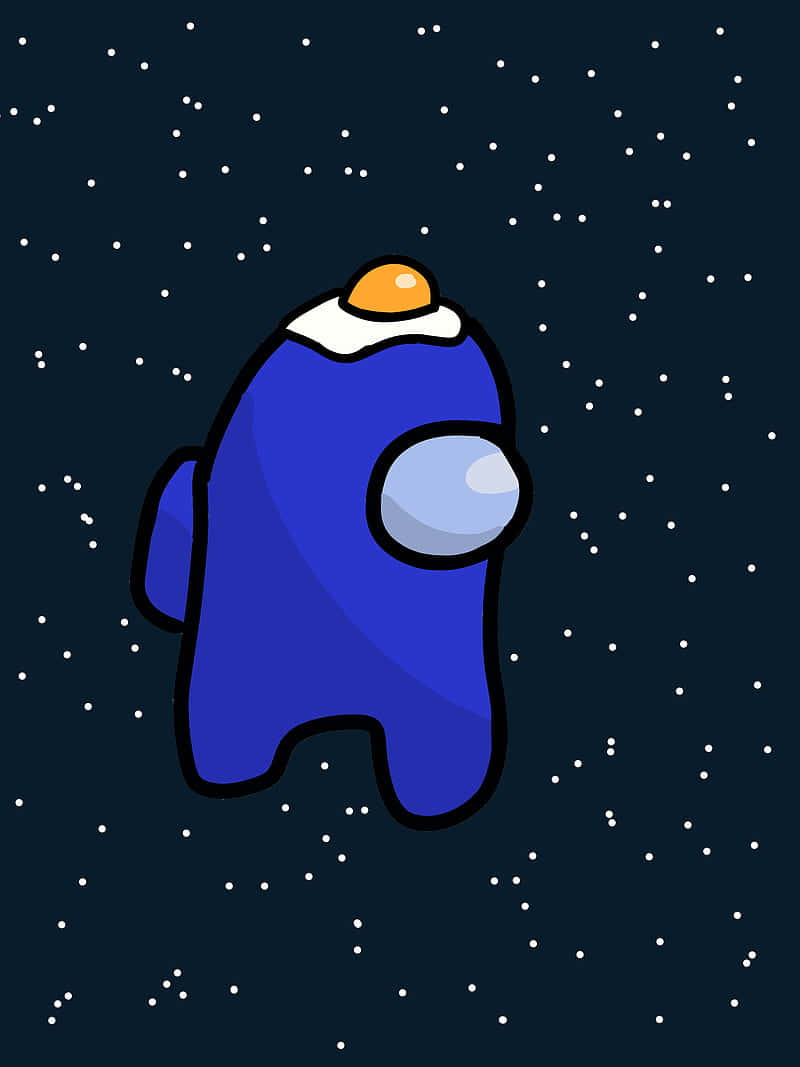 Among Us, blue, starry night sky, SD Phone Wallpaper