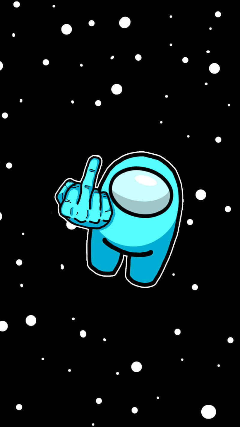 Among US Blue, blue cartoon astronaut, starry black background, HD Phone Wallpaper
