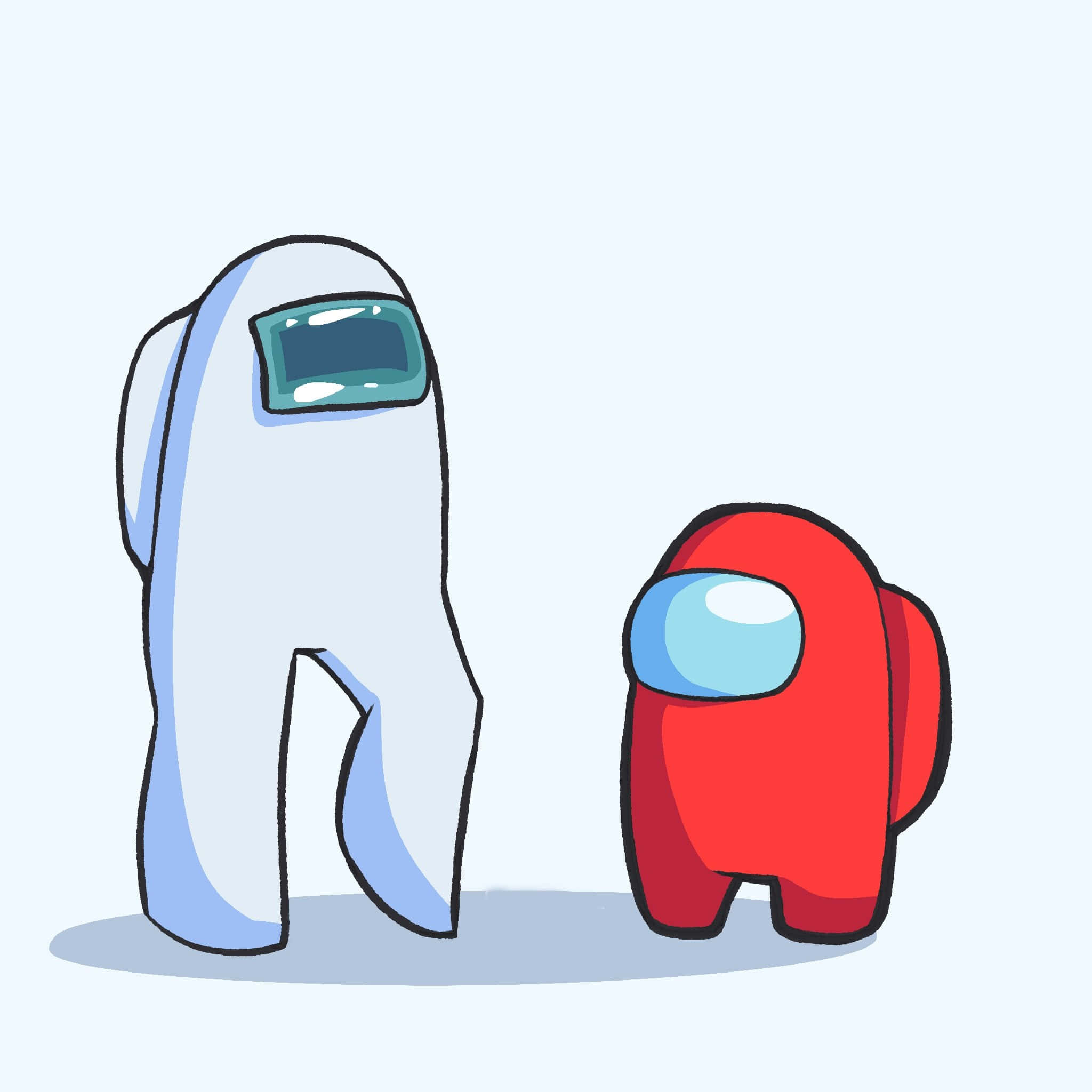 Among US, white spacesuit, red spacesuit, Full HD Desktop Wallpaper