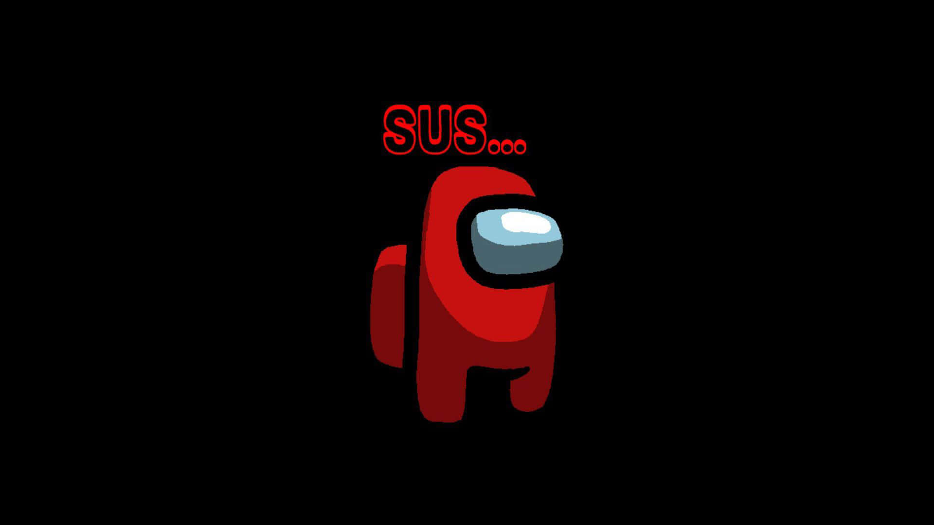 Among Us, red spaceship, SUS..., Full HD Desktop Wallpaper