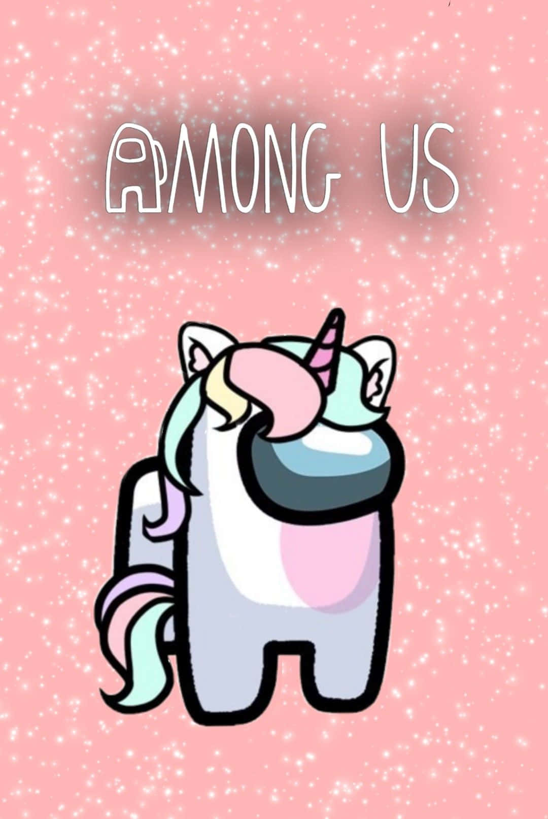 Among Us, white unicorn, pastel mane, HD Phone Wallpaper