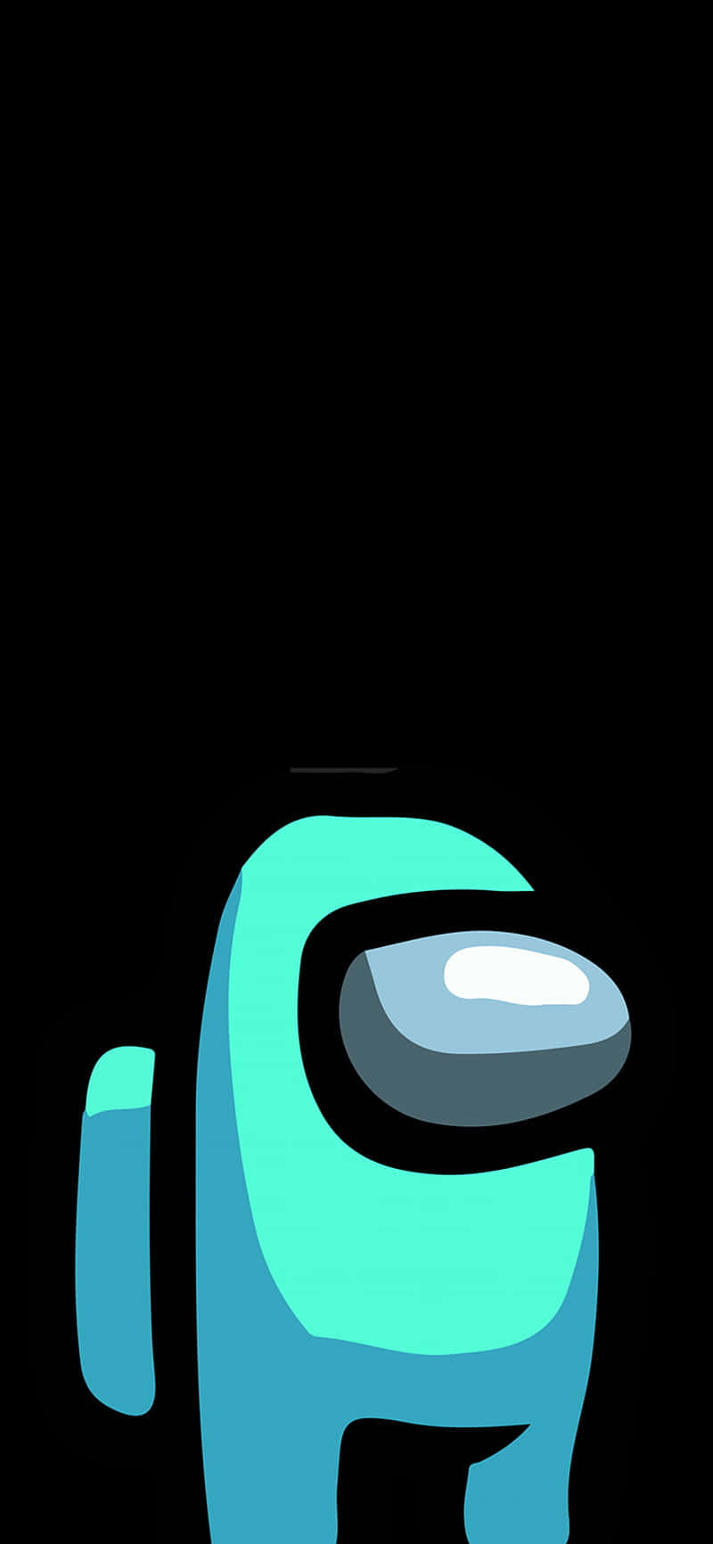 Among Us, teal crewmate, glowing white visor, HD Phone Wallpaper