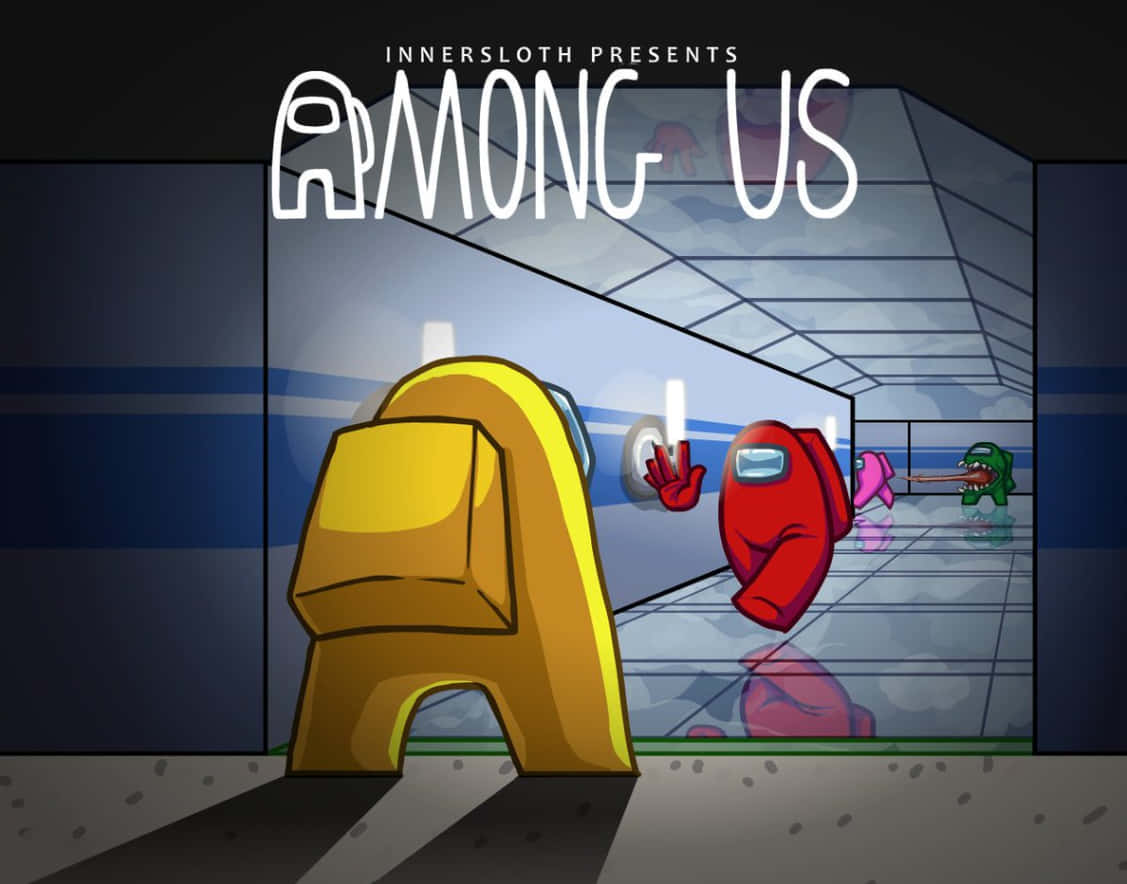 Among Us Character, yellow crewmate, red crewmate, SD Desktop Wallpaper