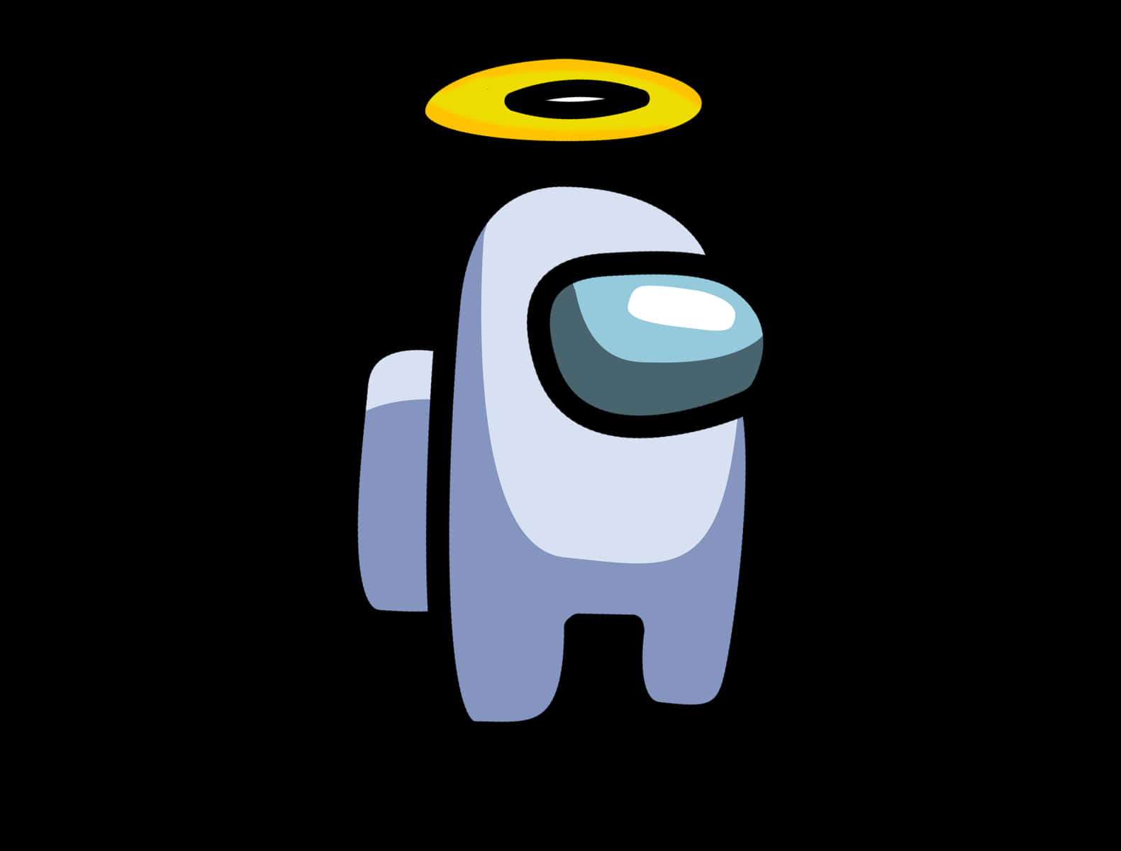 Among Us Character, cartoon astronaut, yellow halo, HD Desktop Wallpaper