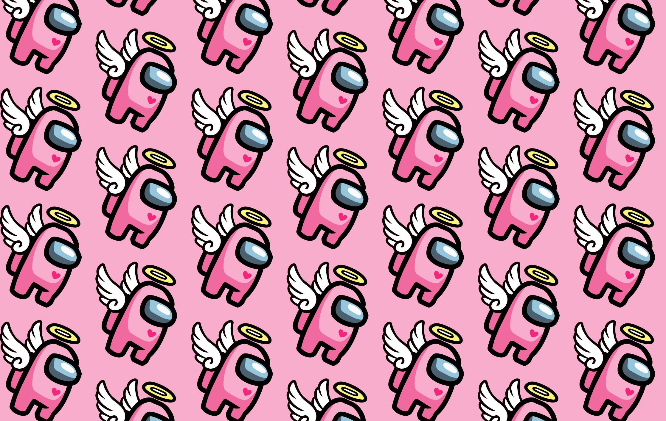 Among Us, pink angel, wings, Full HD Desktop Wallpaper