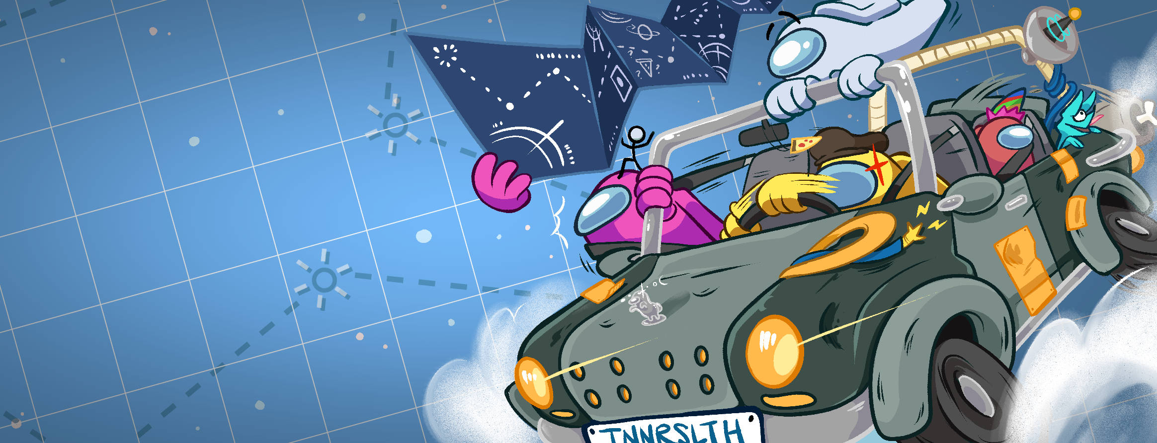 Among Us, spaceship, alien passengers, Full HD Desktop Wallpaper