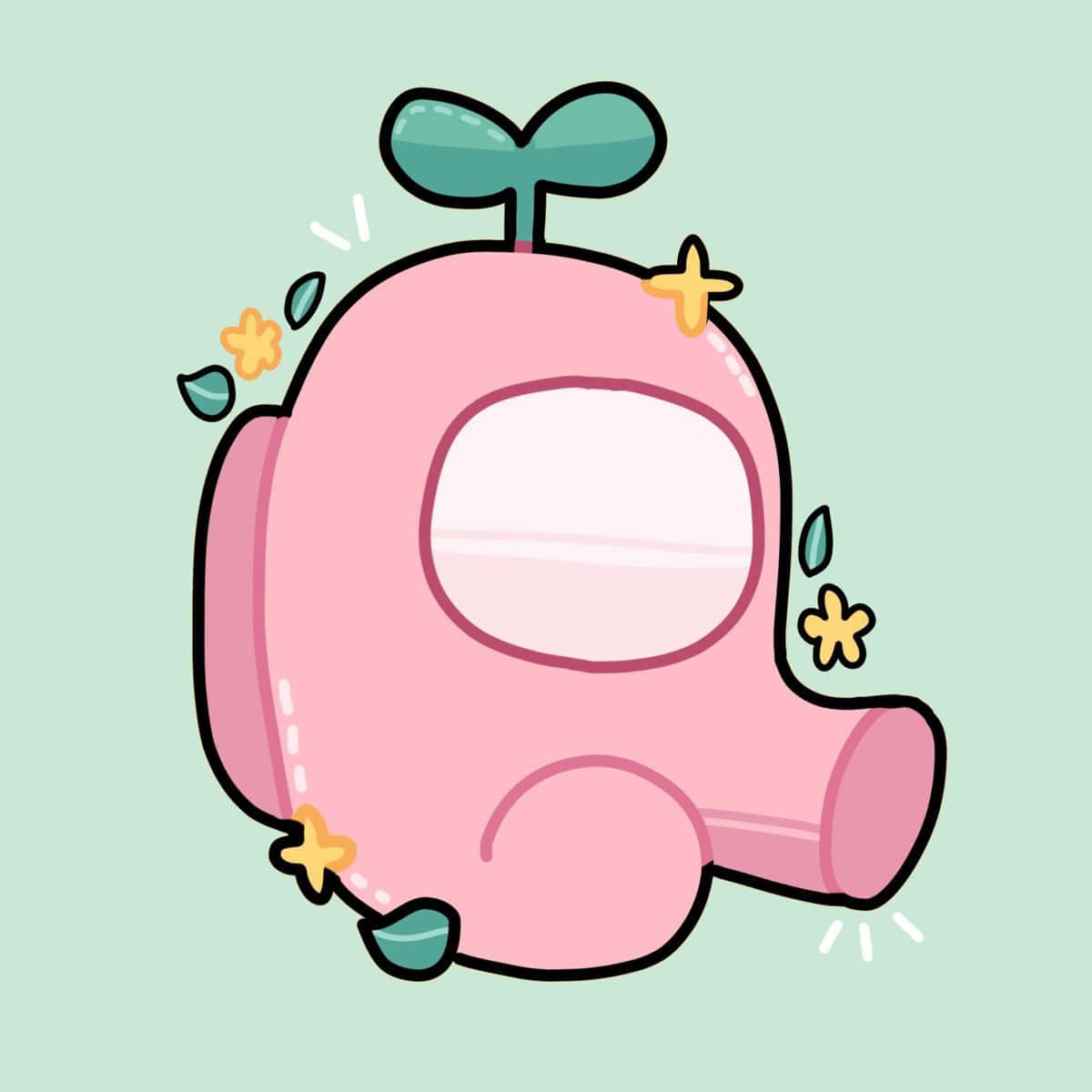 Among Us, pink, cute cartoon character, SD Desktop Wallpaper