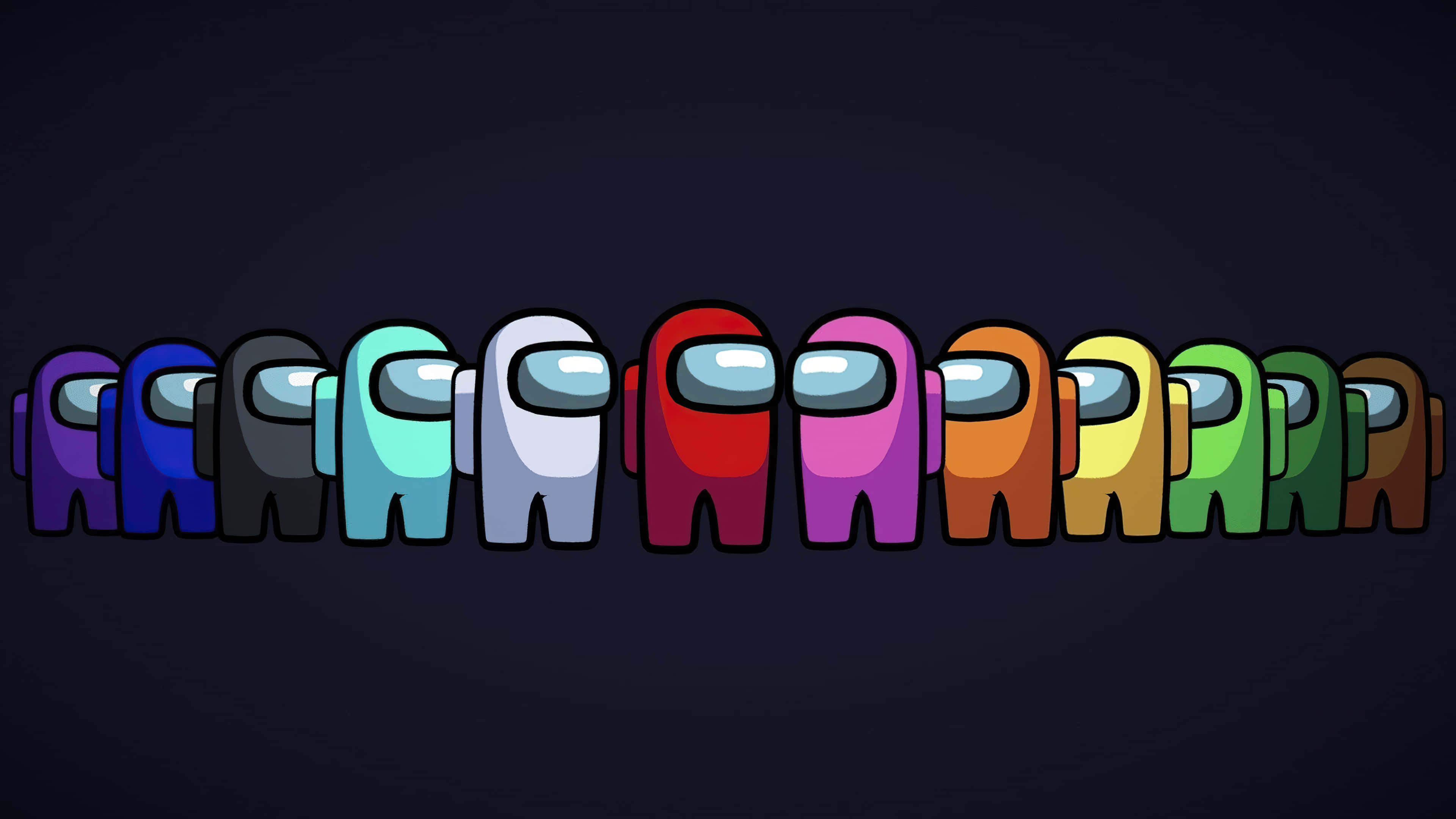 Among Us, character line up, all colors, 4K Desktop Wallpaper