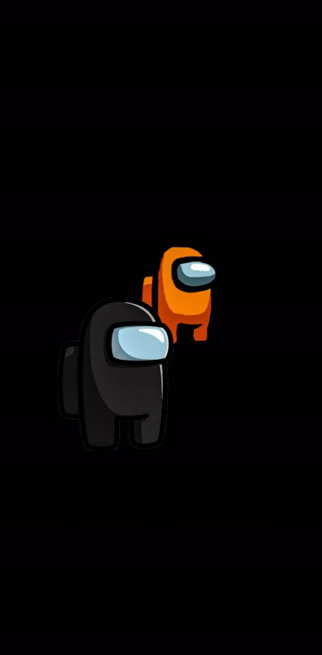 Among Us, black, orange, HD Phone Wallpaper