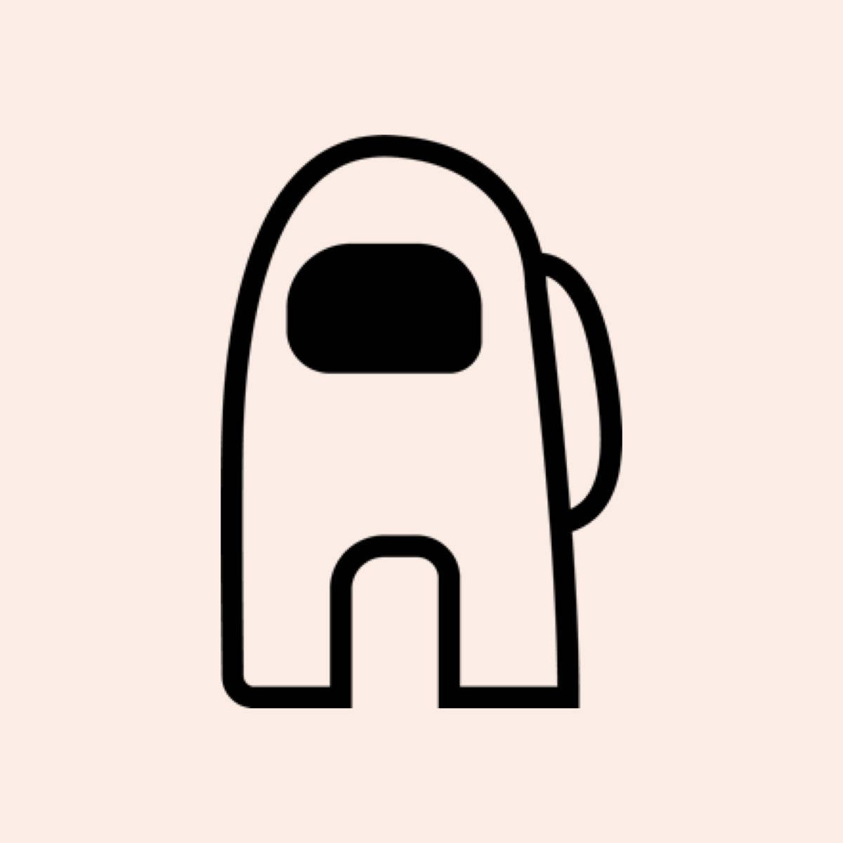 Among Us, minimalist black line drawing, crewmate, SD Desktop Wallpaper