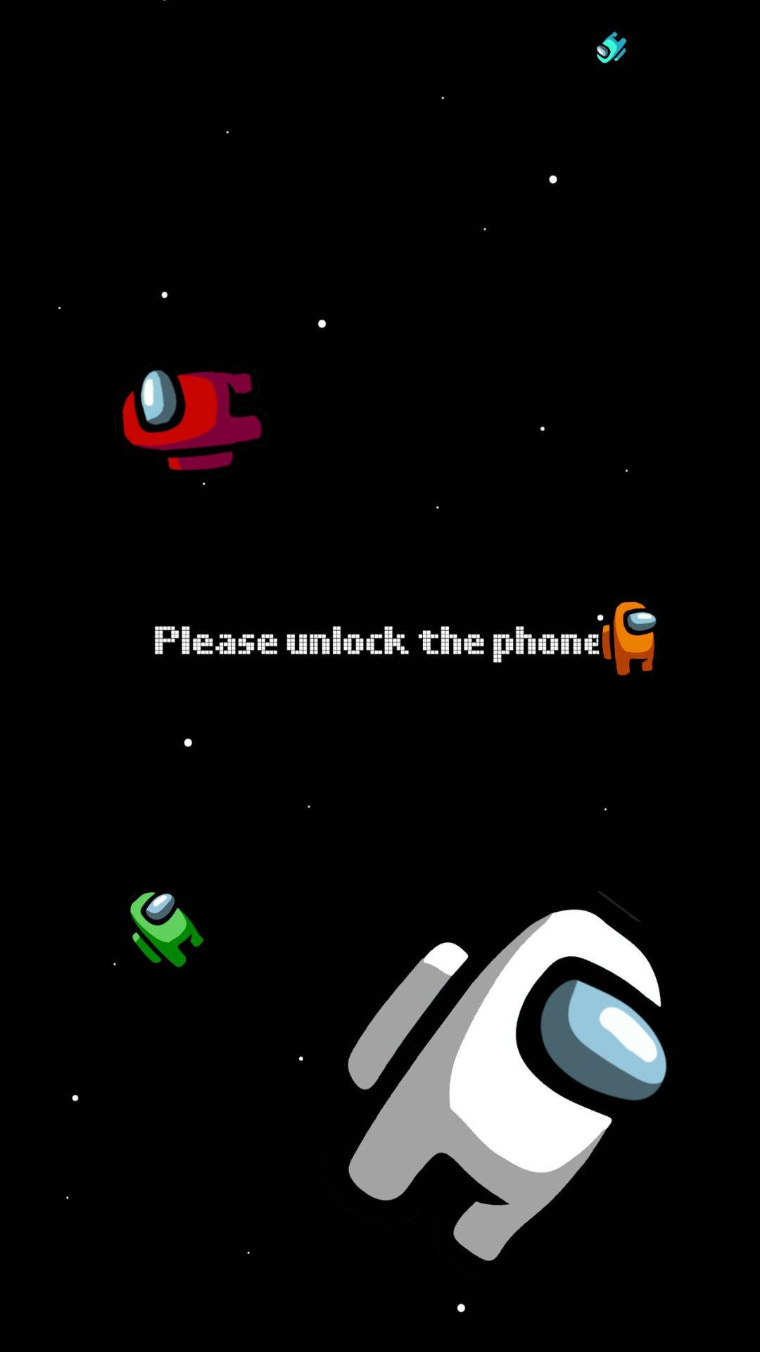 Among Us Game, pixelated astronauts, starry space, Full HD Phone Wallpaper