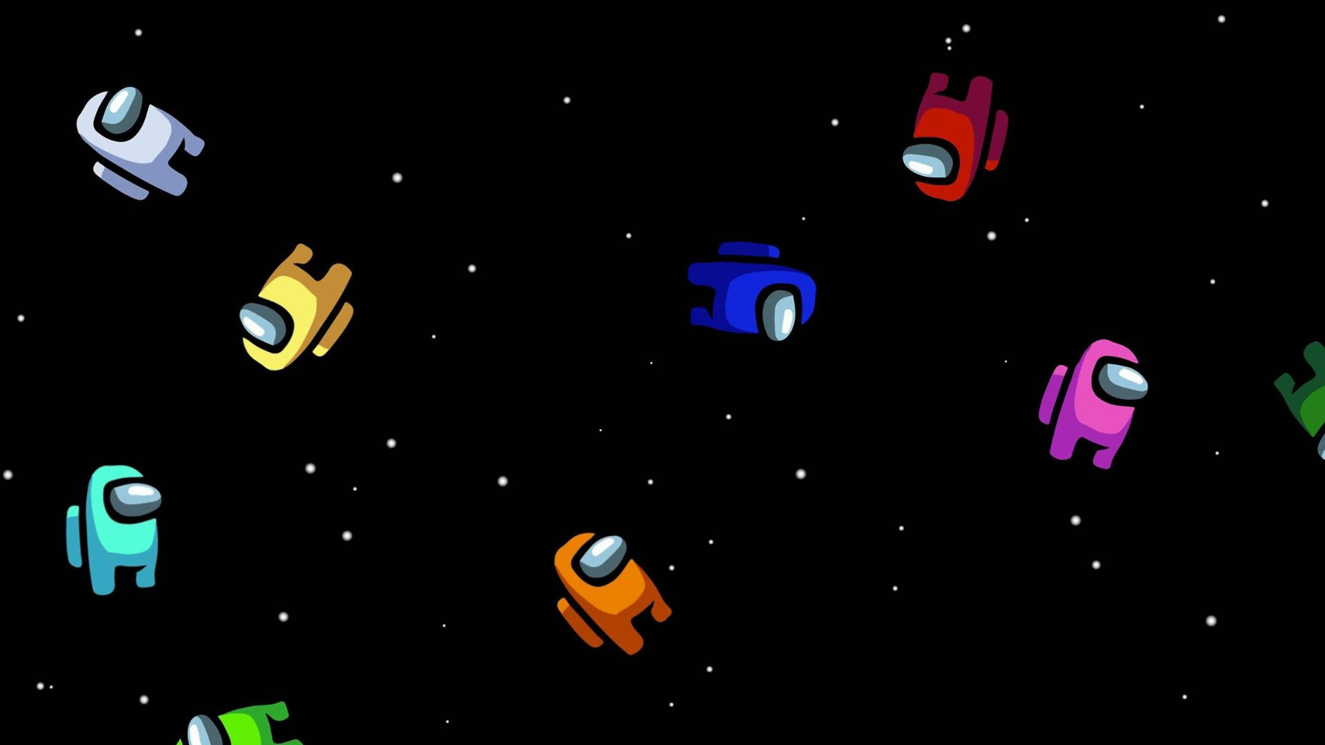 Among Us Game, floating crewmates, colorful cartoon astronauts, Full HD Desktop Wallpaper