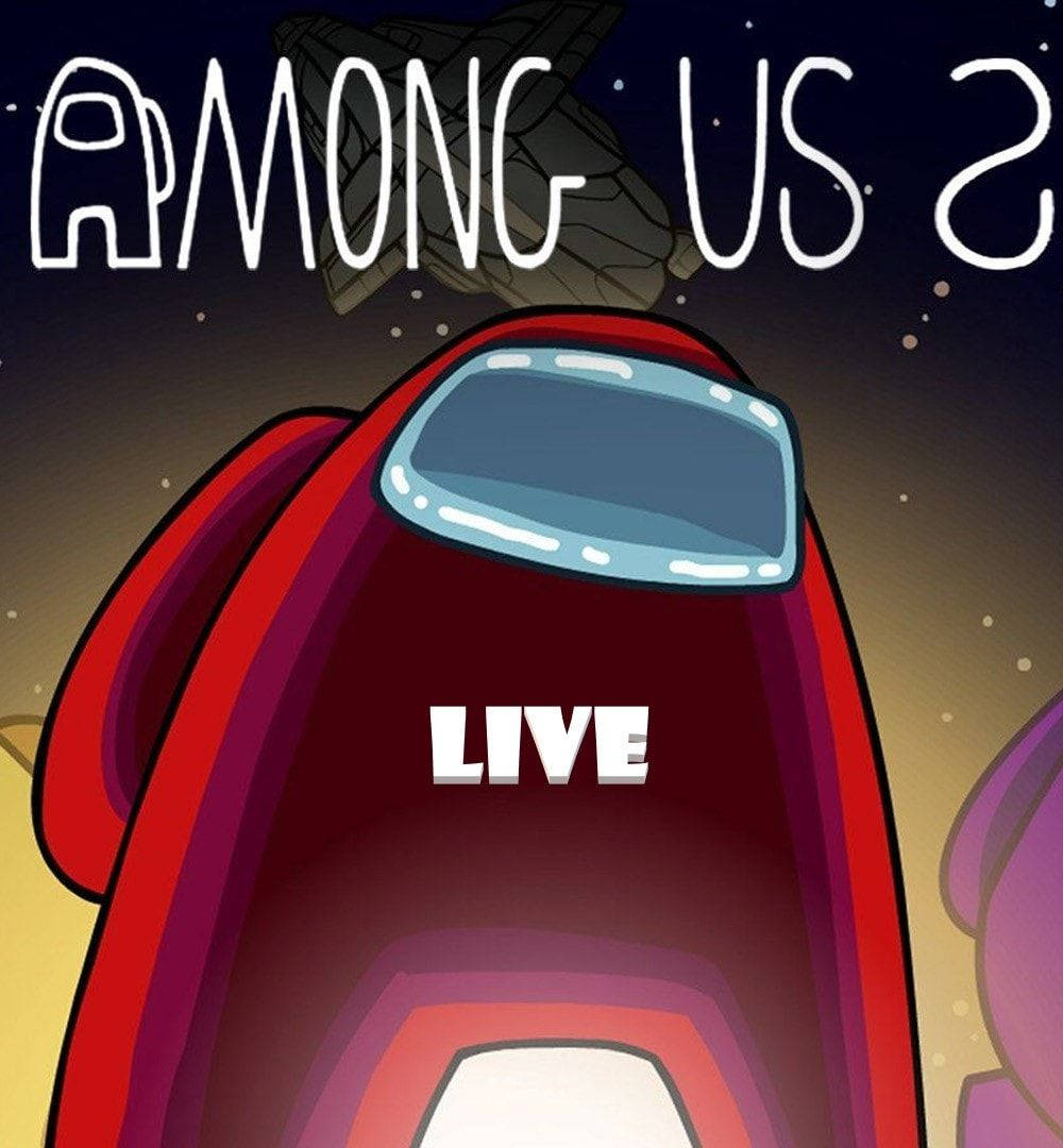 Among Us, red crewmate, LIVE text, SD Phone Wallpaper