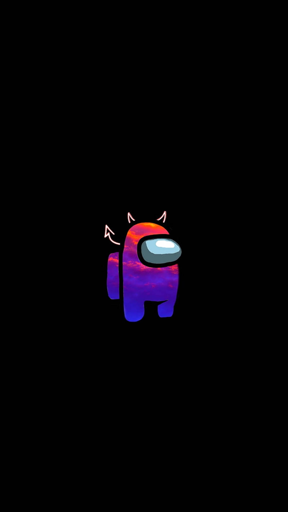 Among Us Imposter, devil horns, fiery gradient body, HD Phone Wallpaper