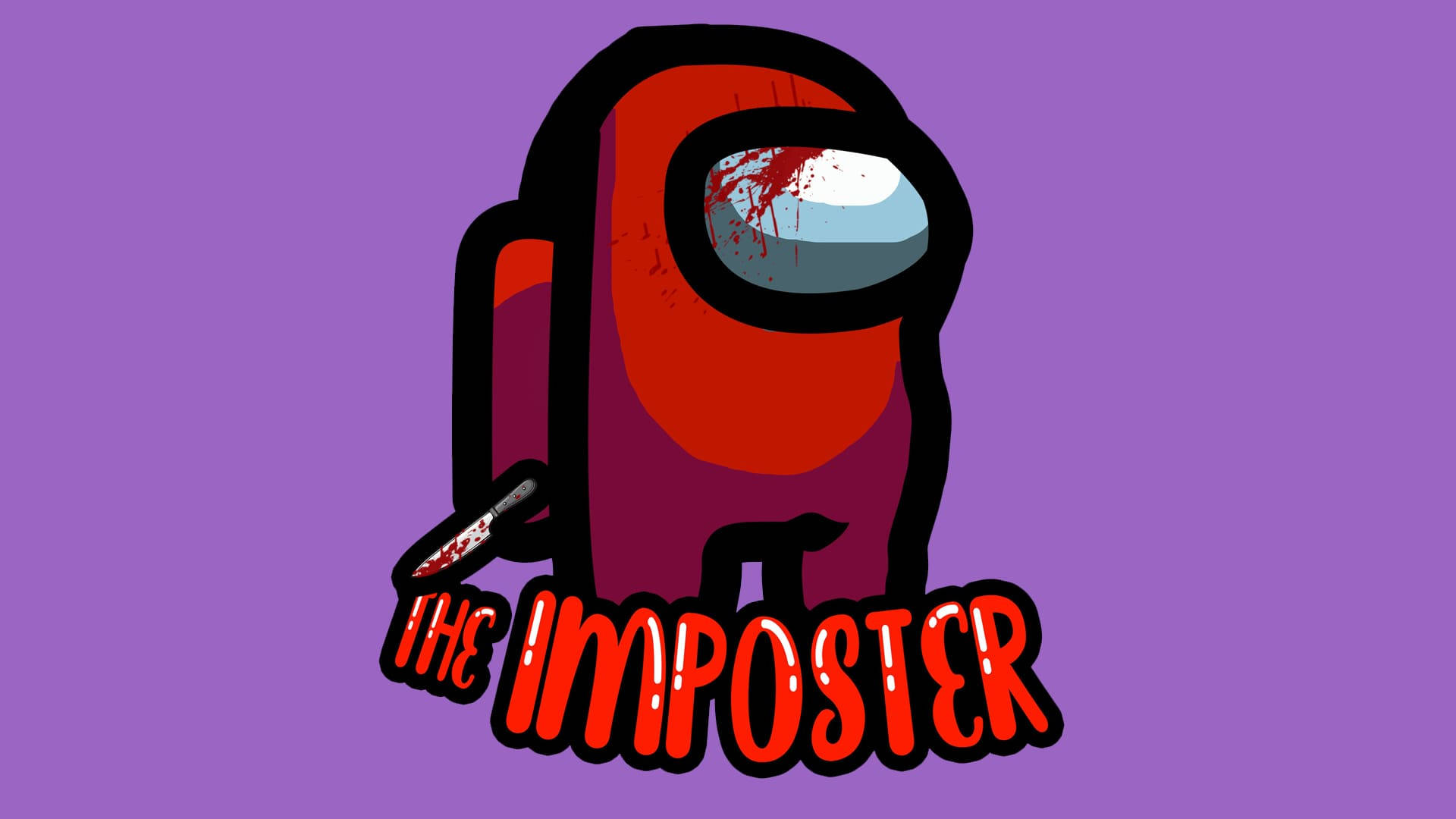 Among Us, red, Imposter, Full HD Desktop Wallpaper