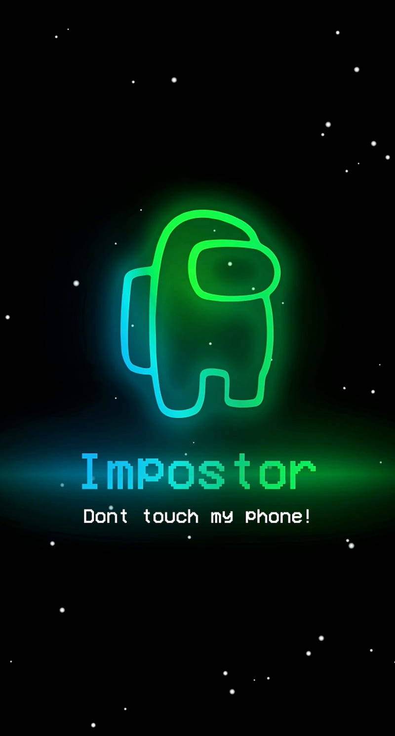 Among Us, glowing green neon impostor character, neon lights, HD Phone Wallpaper