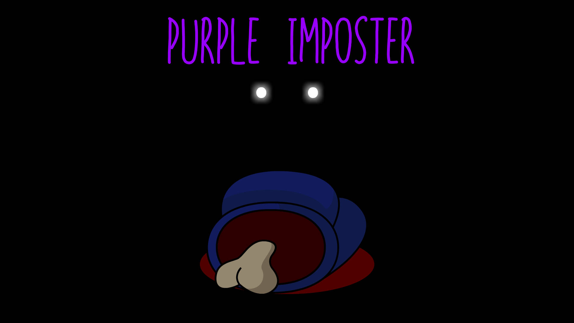 purple crewmate, Among Us Imposter, glowing eyes, Full HD Desktop Wallpaper